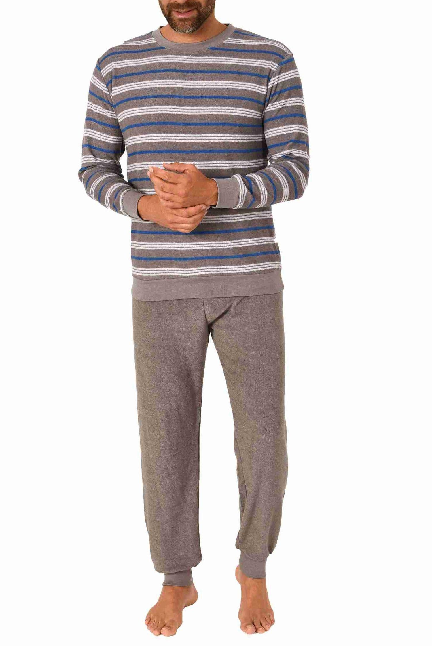 RELAX by Normann Pyjama Herren Frottee Schlafanzug mit Bündchen - auch in Übergrößen – Bild 2 von 5