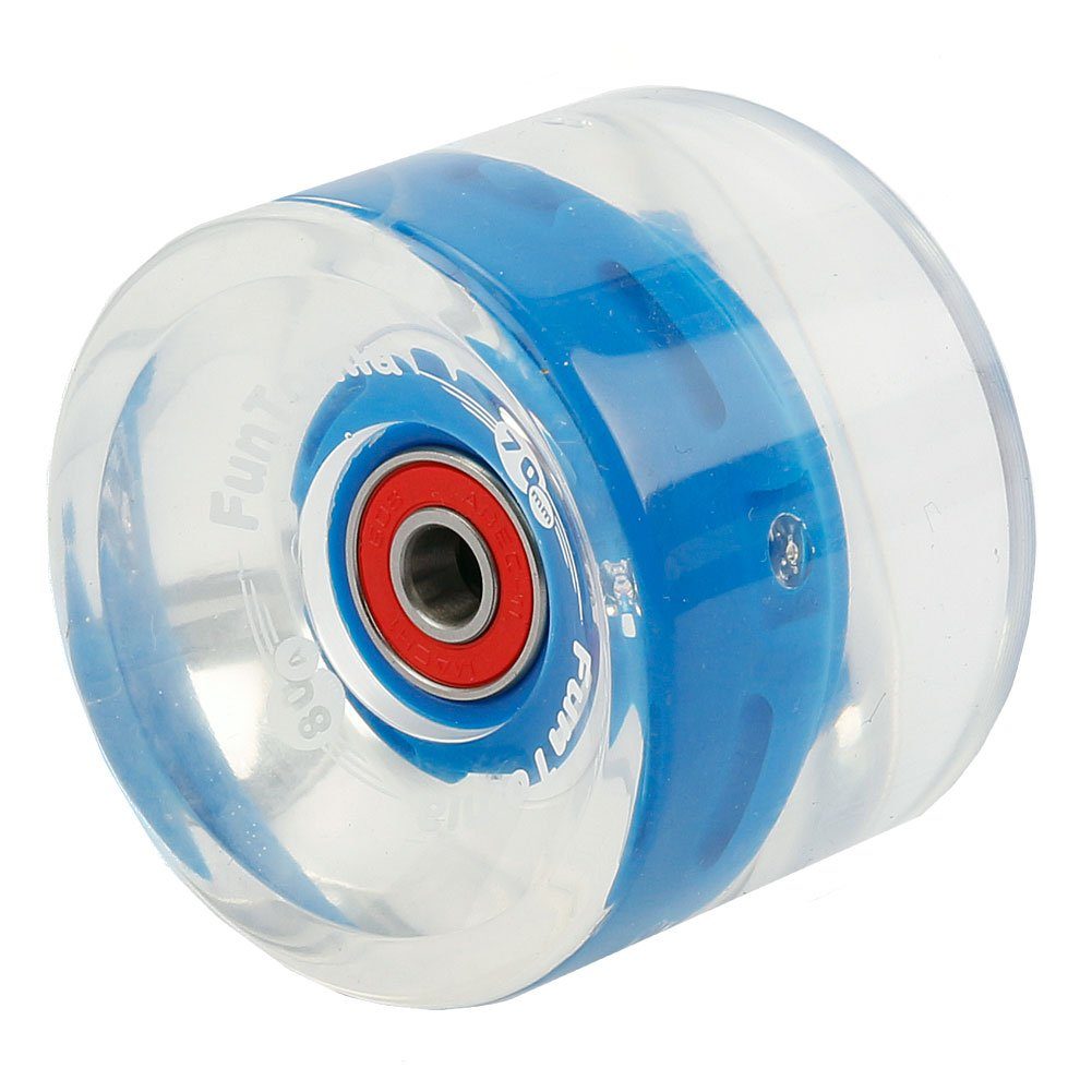 FunTomia Longboard FunTomia Wheels) 70x51mm 80A und LED Magnet Rollen (LED) blau Mach1® Spacer Rollenhärte in (Big Longboard/Skateboard 4 inkl. 80A Stück Kugellager