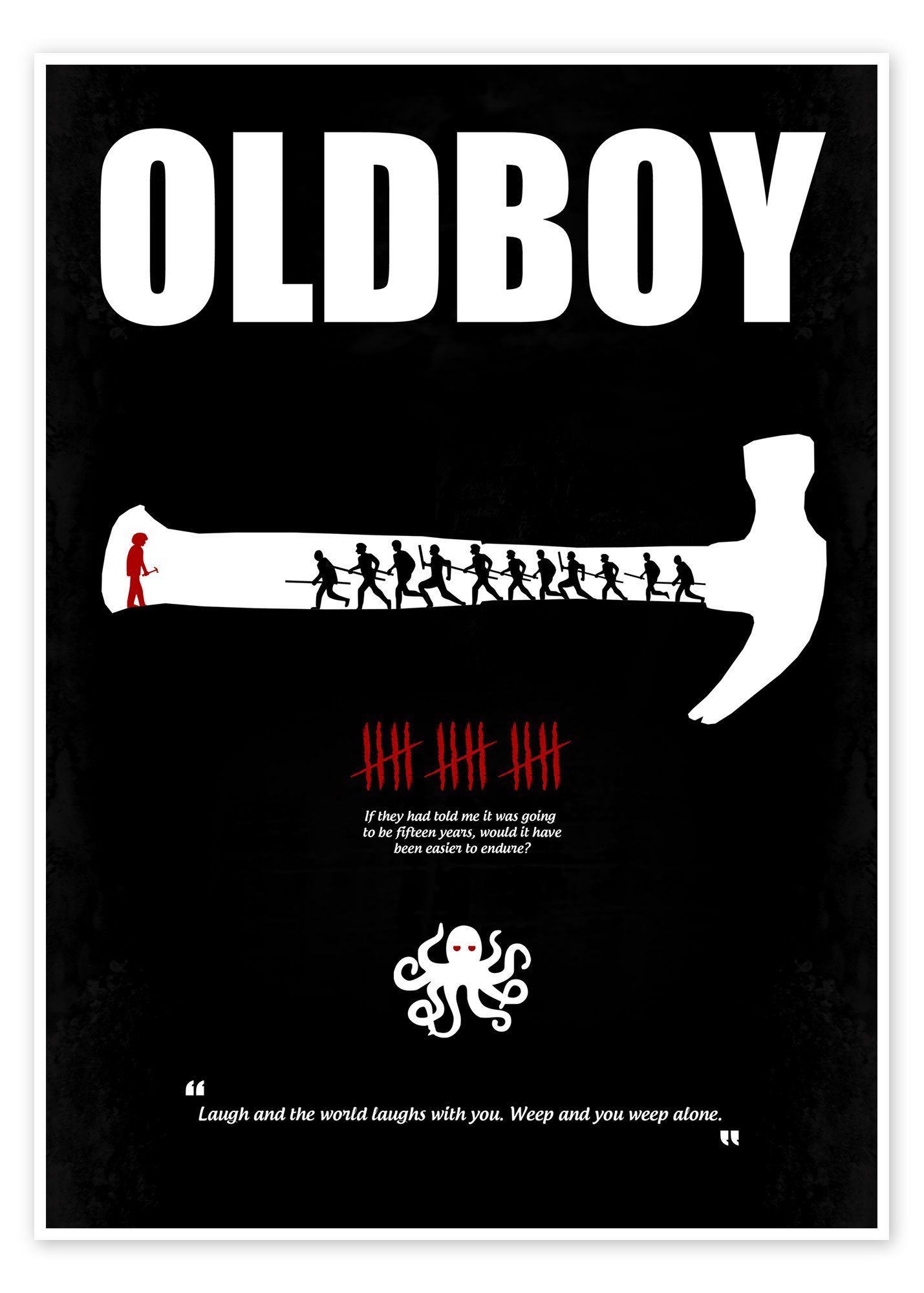 Posterlounge Poster HDMI2K, Oldboy - Minimal Film Movie Fanart Alternative, Schlafzimmer Illustration