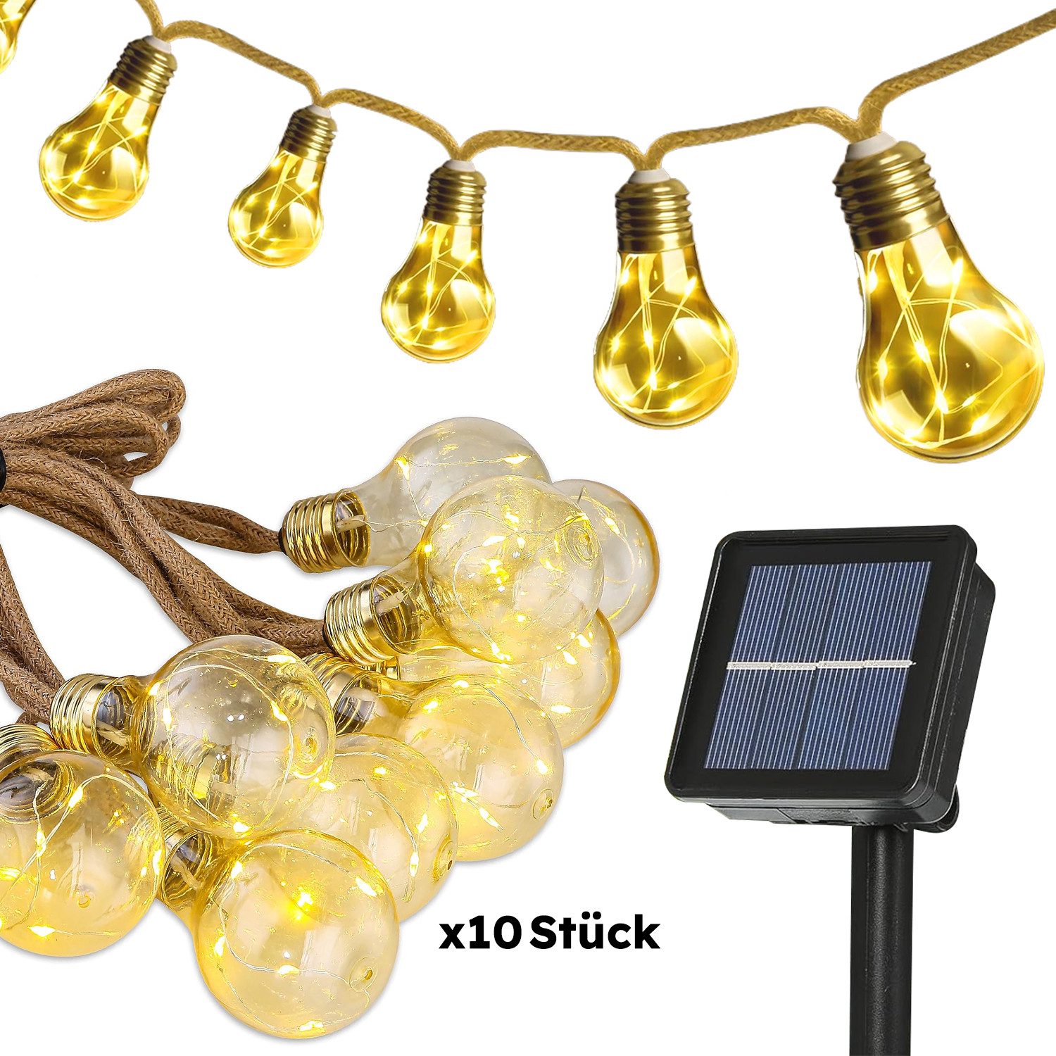 ZEUOPQ LED Solarleuchte LED-Leuchtmittel Solar-Lichterkette,Warmweiß, Solar günstig online kaufen