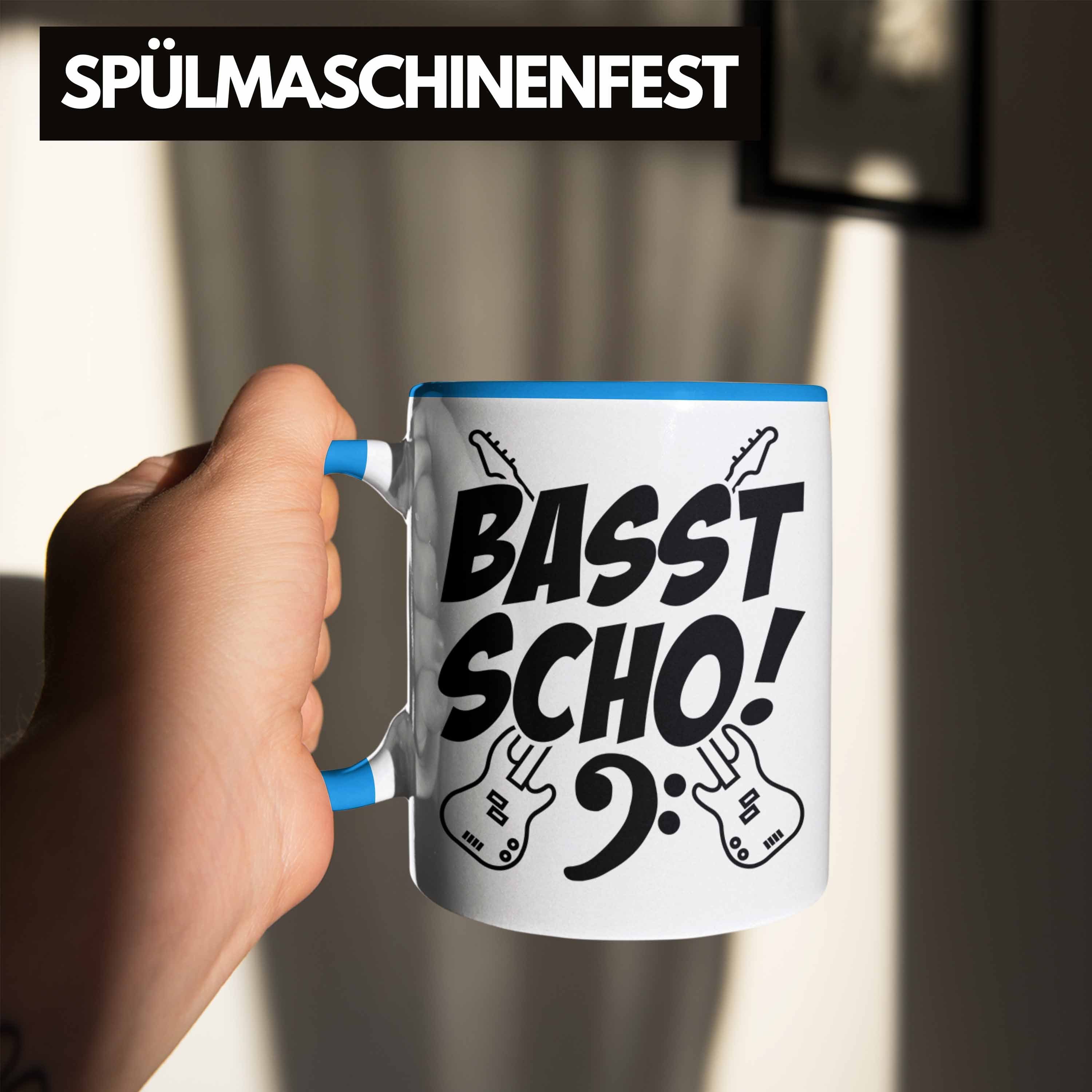 Geschenkidee Kaffee-Becher Blau Basst Trendation Tasse Bass-Spieler S Bassist Geschenk Tasse