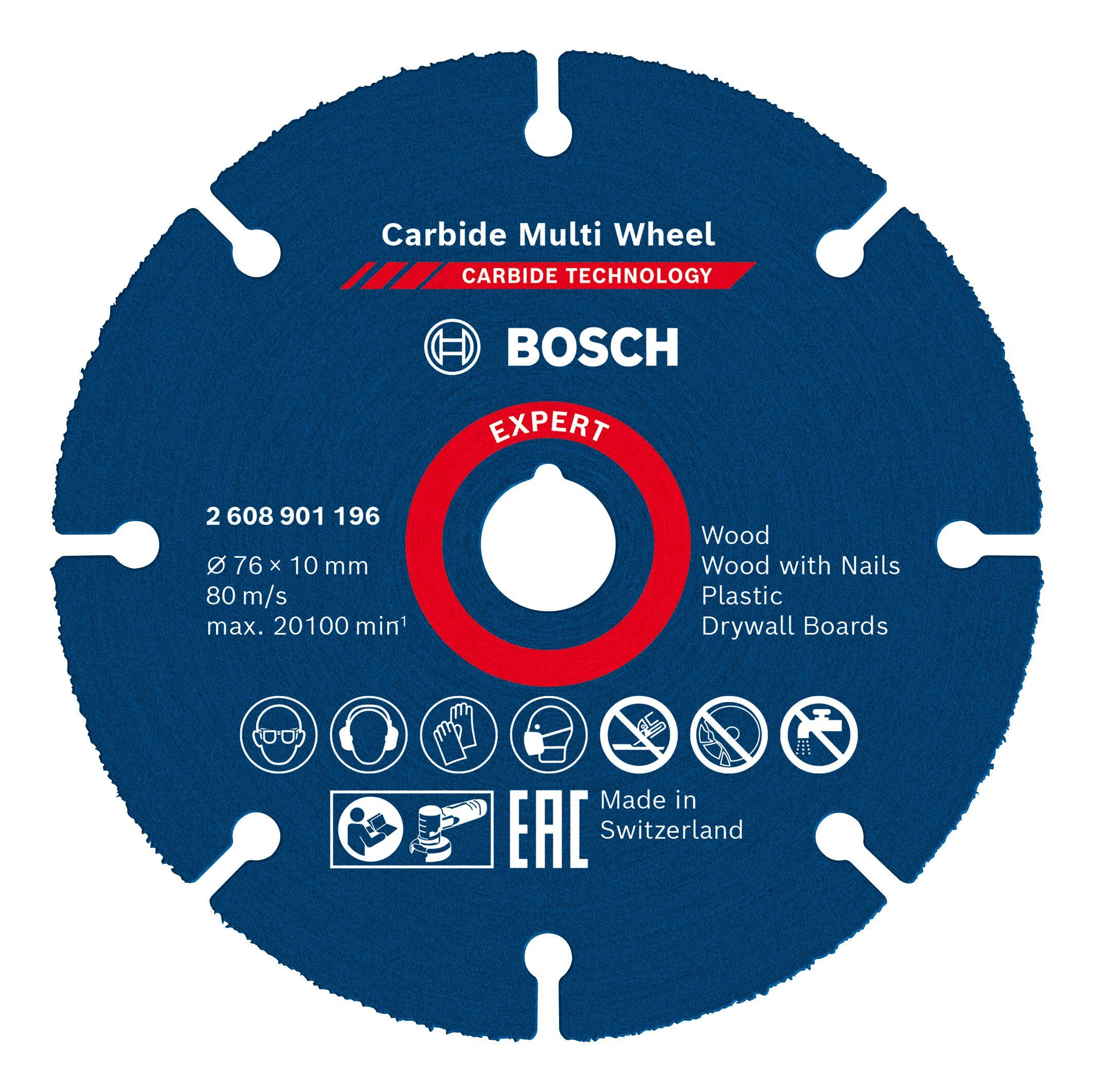 BOSCH Trennscheibe Expert Carbide Multi Wheel, Ø 76 mm, 76 x 10 x 1 mm