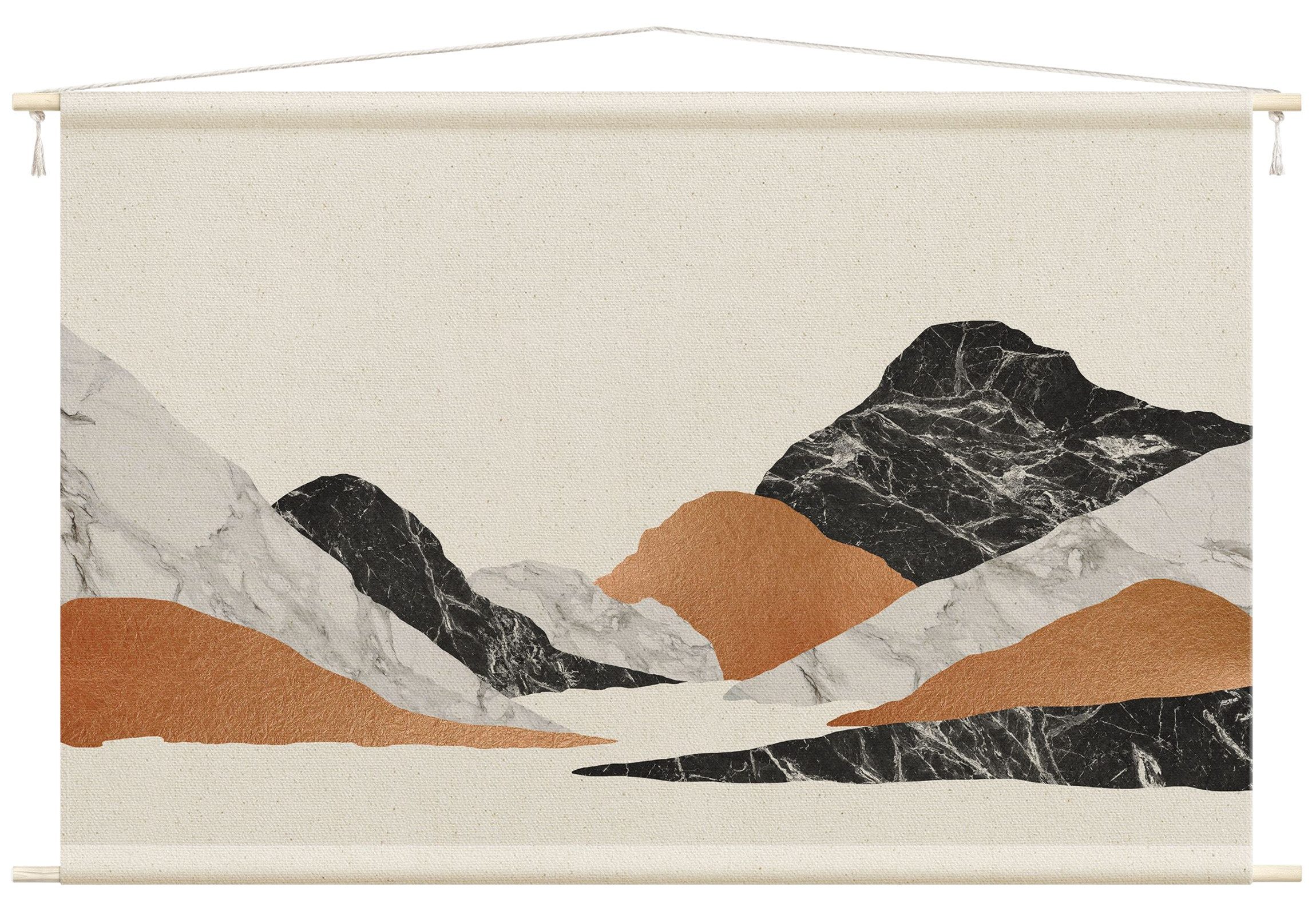 Bilderdepot24 Wandteppich modern Abstrakt Natur grau, rechteckig, Höhe: 2.6 mm, großes Wandbild aus Natur-Baumwolle Wandbehang Stoffbild Tuch Wollseil