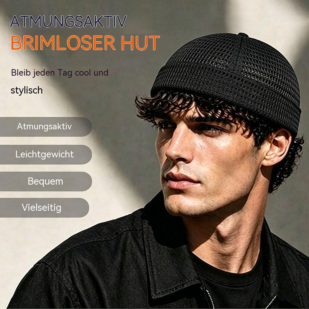 Zaewry Dockermütze Docker-Cap Herren Seemannsmütze Hafenmütze Basecap Randlose Docker-Mütze für Damen Herren Leichte Mesh-Totenkopf-Kappe