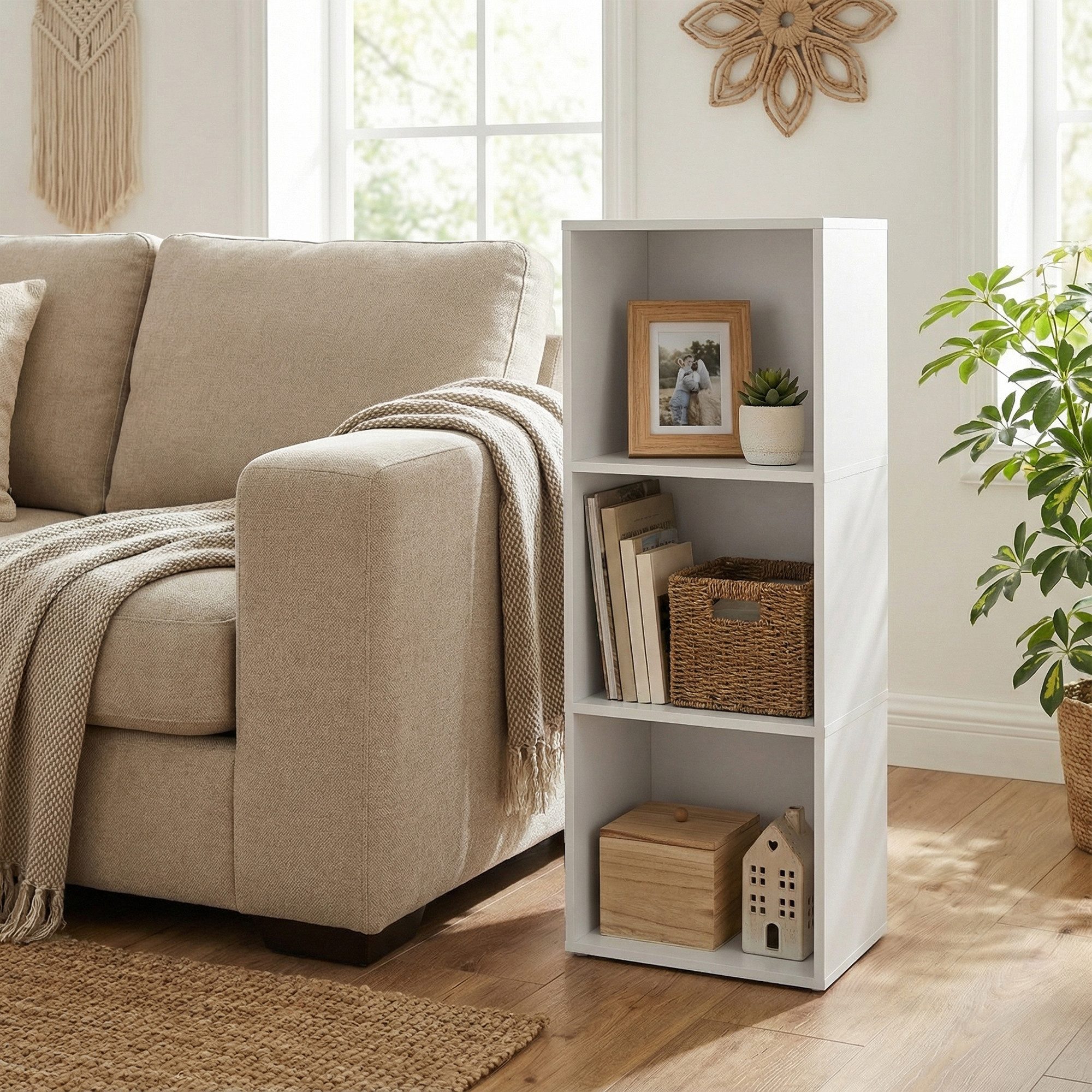 VASAGLE Bücherregal mit verstellbaren Ablagen, für Wohnzimmer, Homeoffice, Schlafzimmer, 3-stöckiges Regal, offenes Aufbewahrungsregal, 24 x 30 x 94,8 cm – Bild 4 von 5