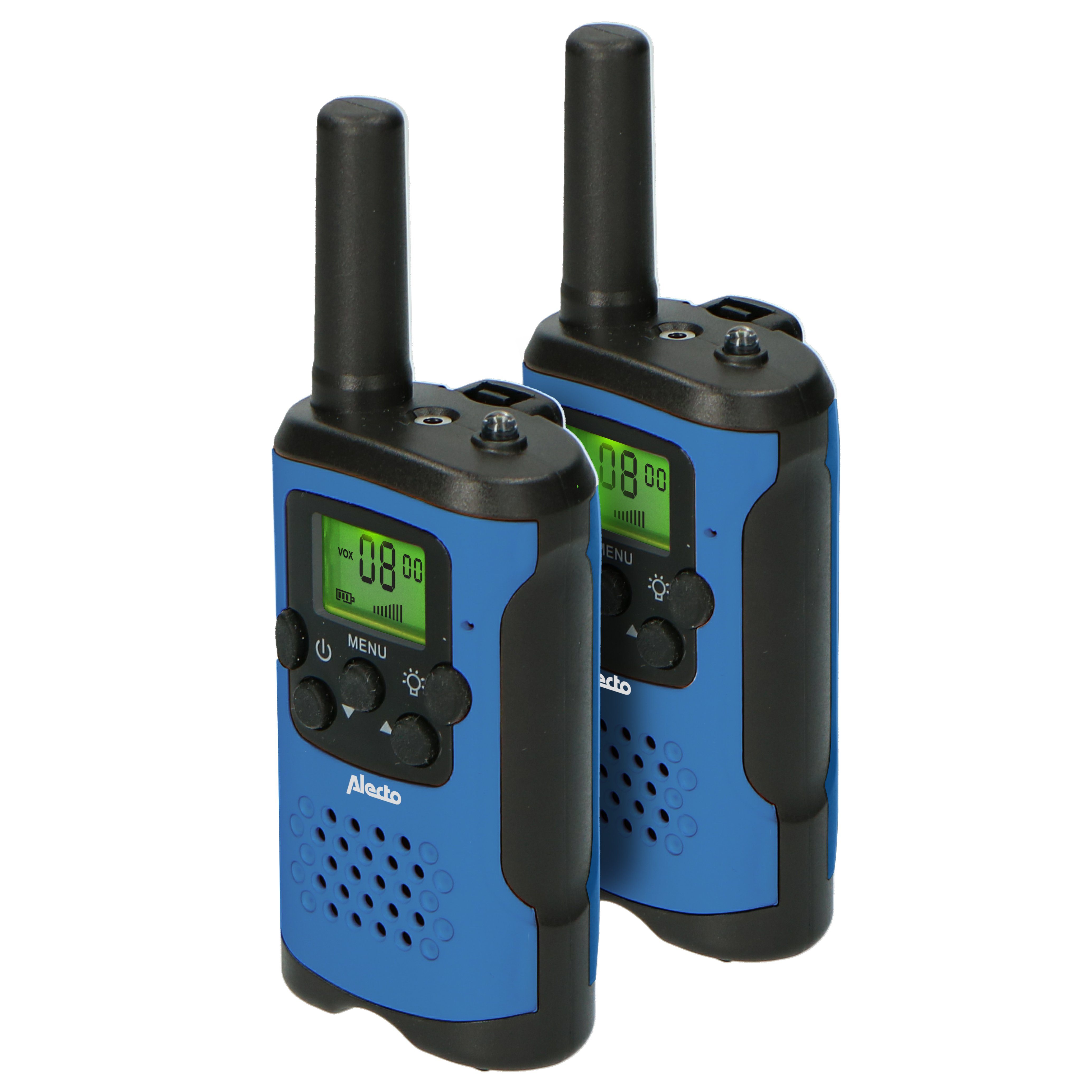 Alecto Walkie Talkie FR-115BW, (Set, 2-St., 2er Set), 5km Reichweite, 24h Standby, Taschenlampe, 8 Kanäle, in 5 Farbsets