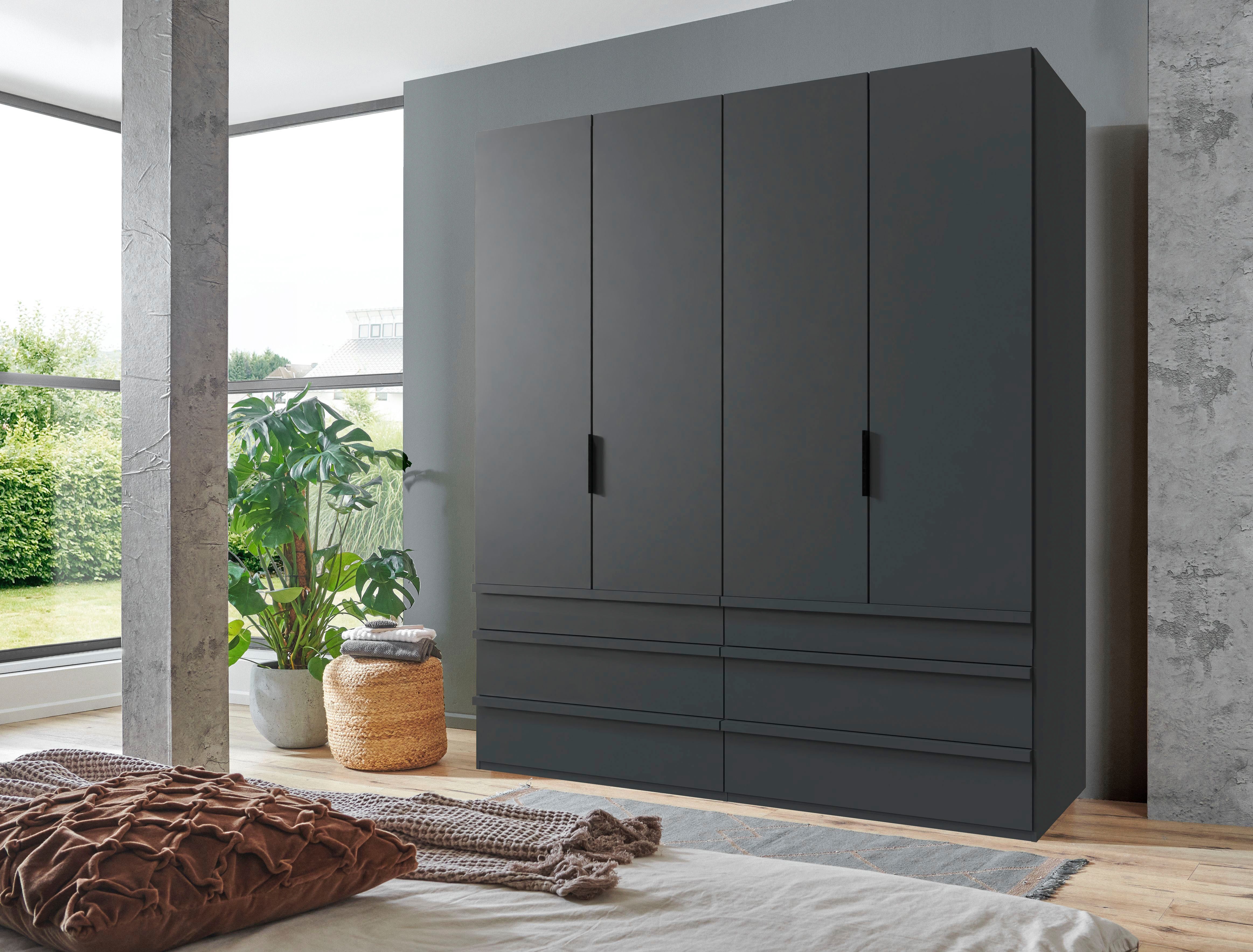 Wimex Falttürenschrank Oxford by fresh to go, in der Breite 200cm, in 2 Höhen erhältlich (mit Schubladen, wahlweise mit oder ohne Spiegel) mit hochwertigen Falttüren für den perfekten Überblick