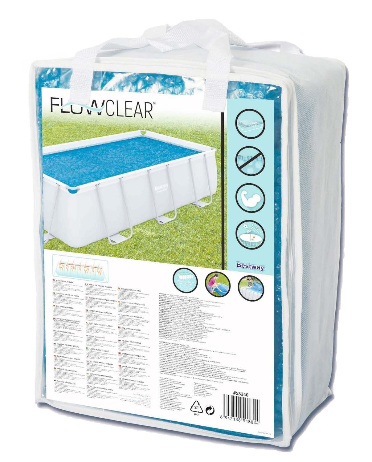 Bestway Pool-Abdeckplane Bestway 58240 - PE-Solarabdeckplane 380 x 180 cm, blau, eckig