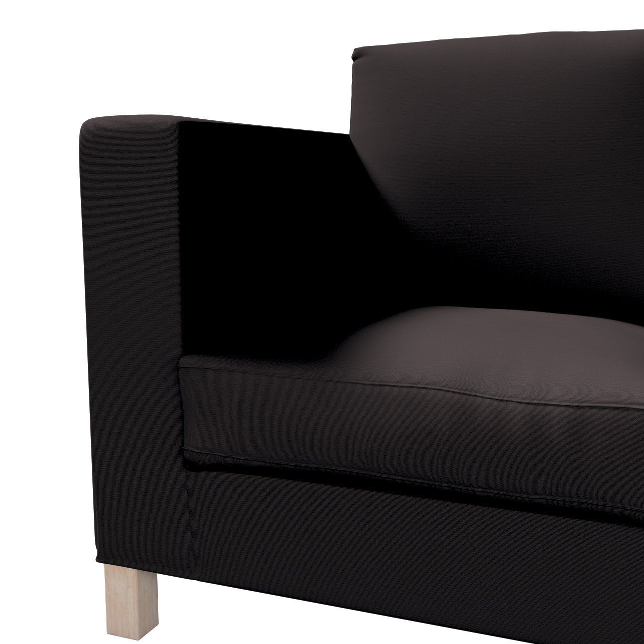 schwarz Cotton 3-Sitzer kurz, Karlanda Dekoria Sofahusse Panama, nicht ausklappbar Sofa