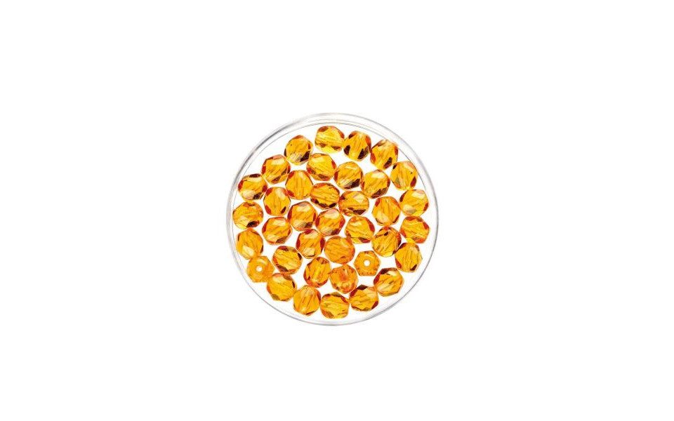 Glorex Bastelperlen Glorex Glasschliffperlen 6mm topas, 50 Stück