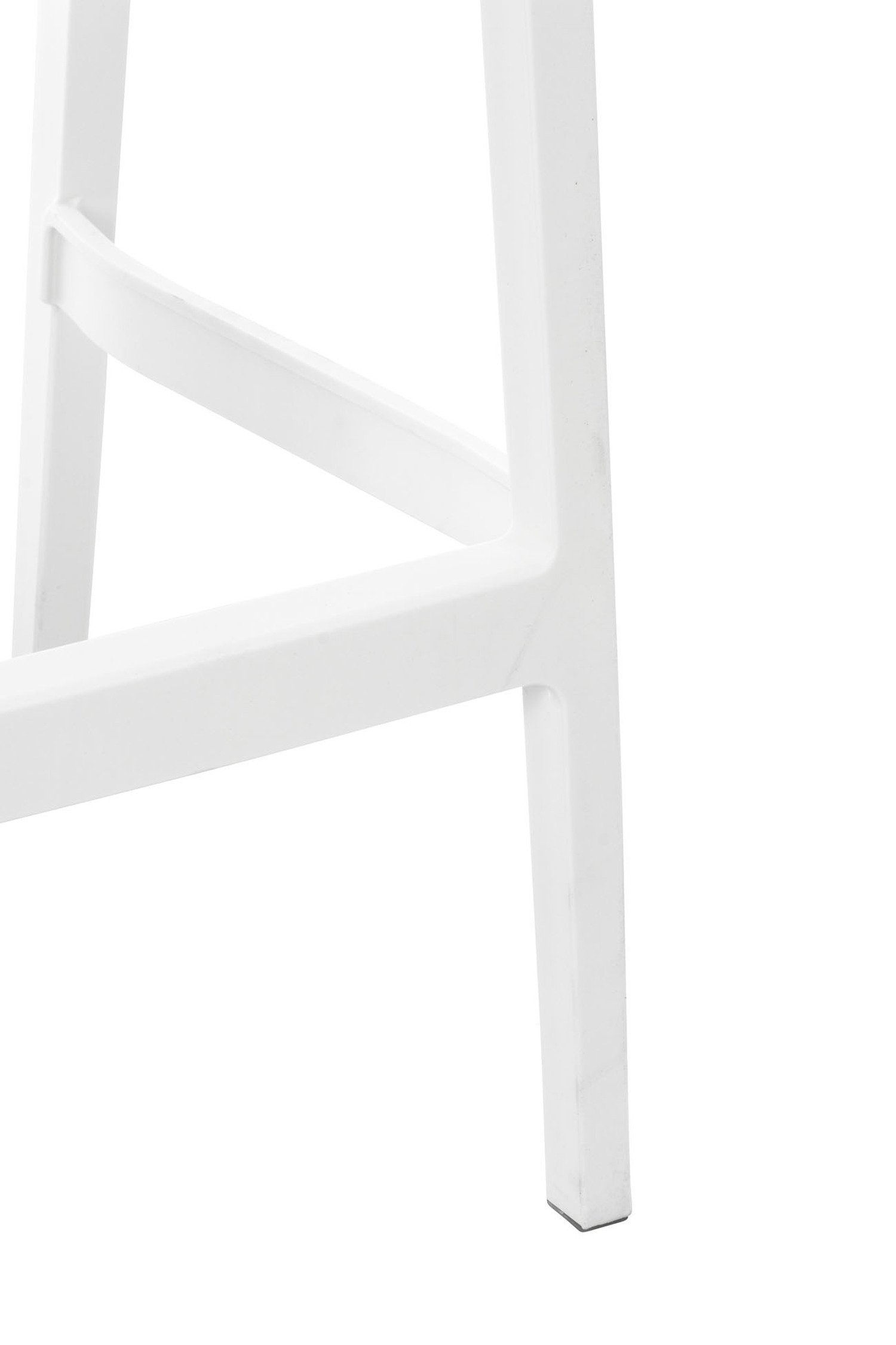 Kunststoff Weiß Theke Gestell Ares angenehmer Hocker Küche), für & (mit - Barhocker - Sitzfläche: Fußstütze TPFLiving Kunststoff