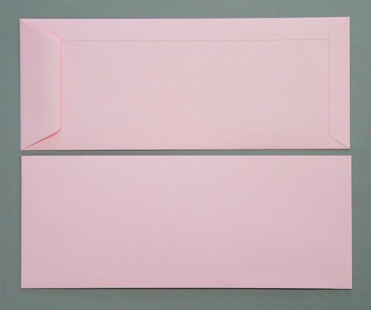 Blanke Briefhüllen Versandtasche Versandtaschen 125x312mm 120g/qm gummiert VE=100 Stück zartrosa.