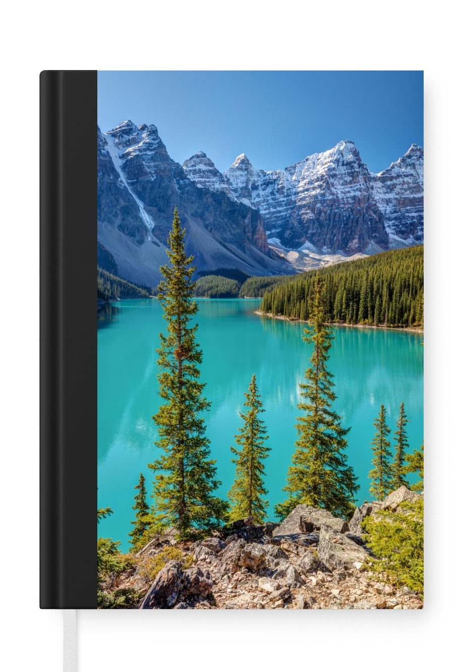 MuchoWow Notizbuch Der kanadische Moraine Lake am Nachmittag im Banff National Park, Journal, Merkzettel, Tagebuch, Notizheft, A5, 98 Seiten, Haushaltsbuch