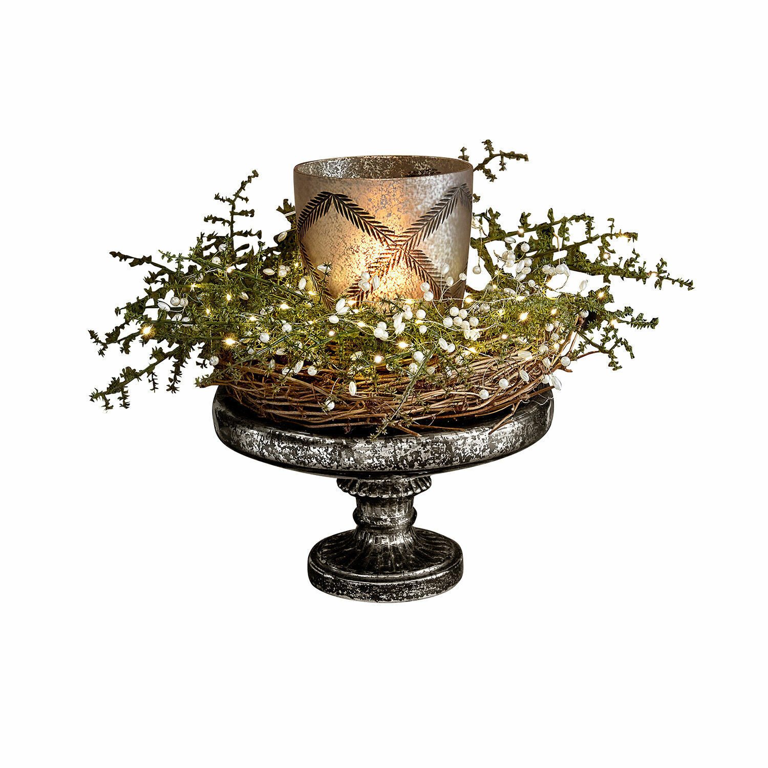 Mirabeau Etagere Etagere Incantesse antikgrau, Glas