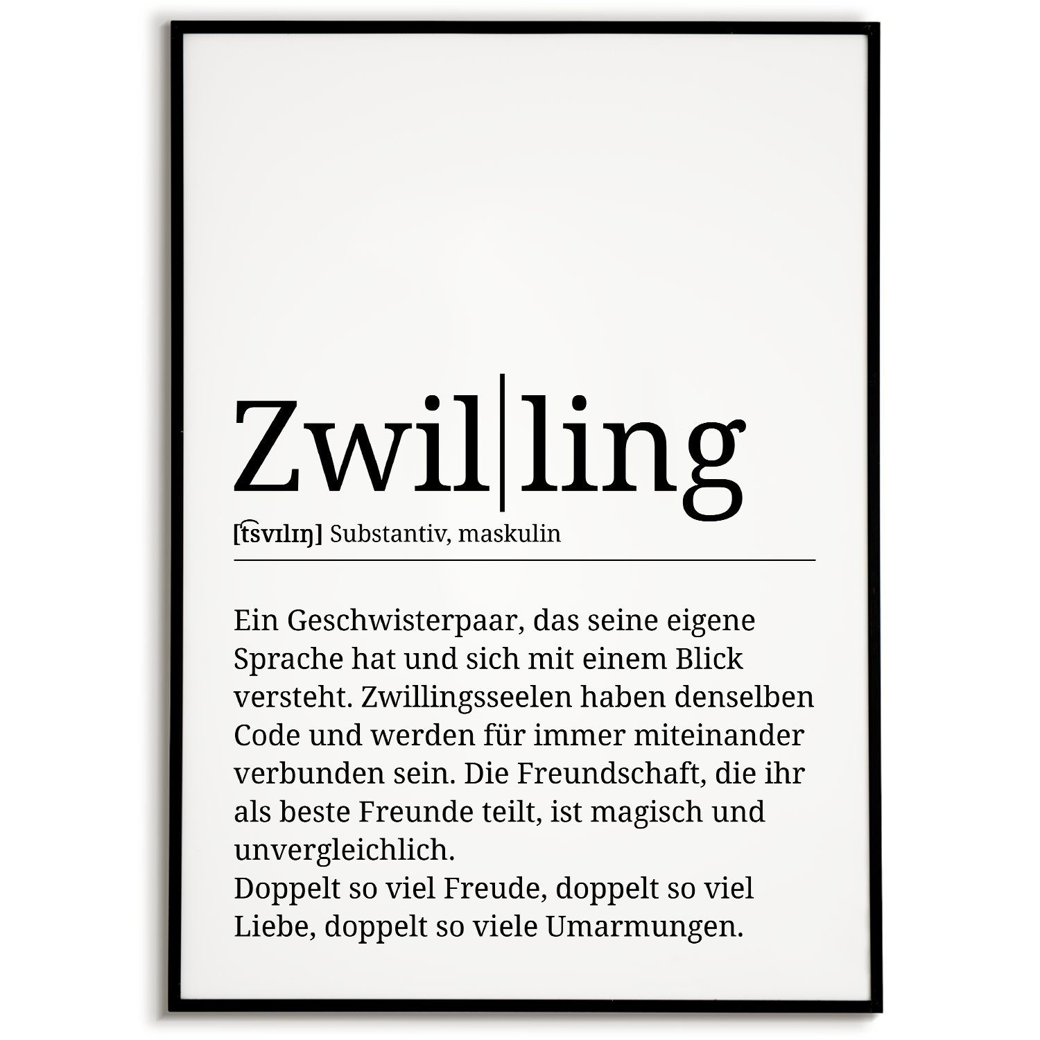 Tigerlino Poster Zwilling Definition - Geburtstag günstig online kaufen