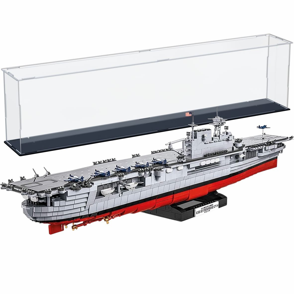 FiguWorld GmbH Vitrine aus Acryl für COBI 4815 # USS ENTERPRICE CV-6