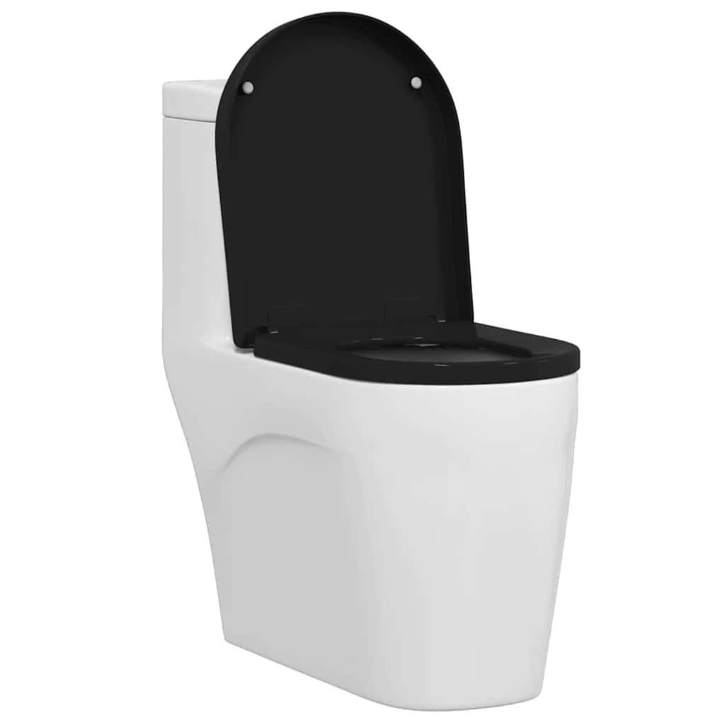 vidaXL WC-Sitz Toilettensitz Schwarz 48 x günstig online kaufen