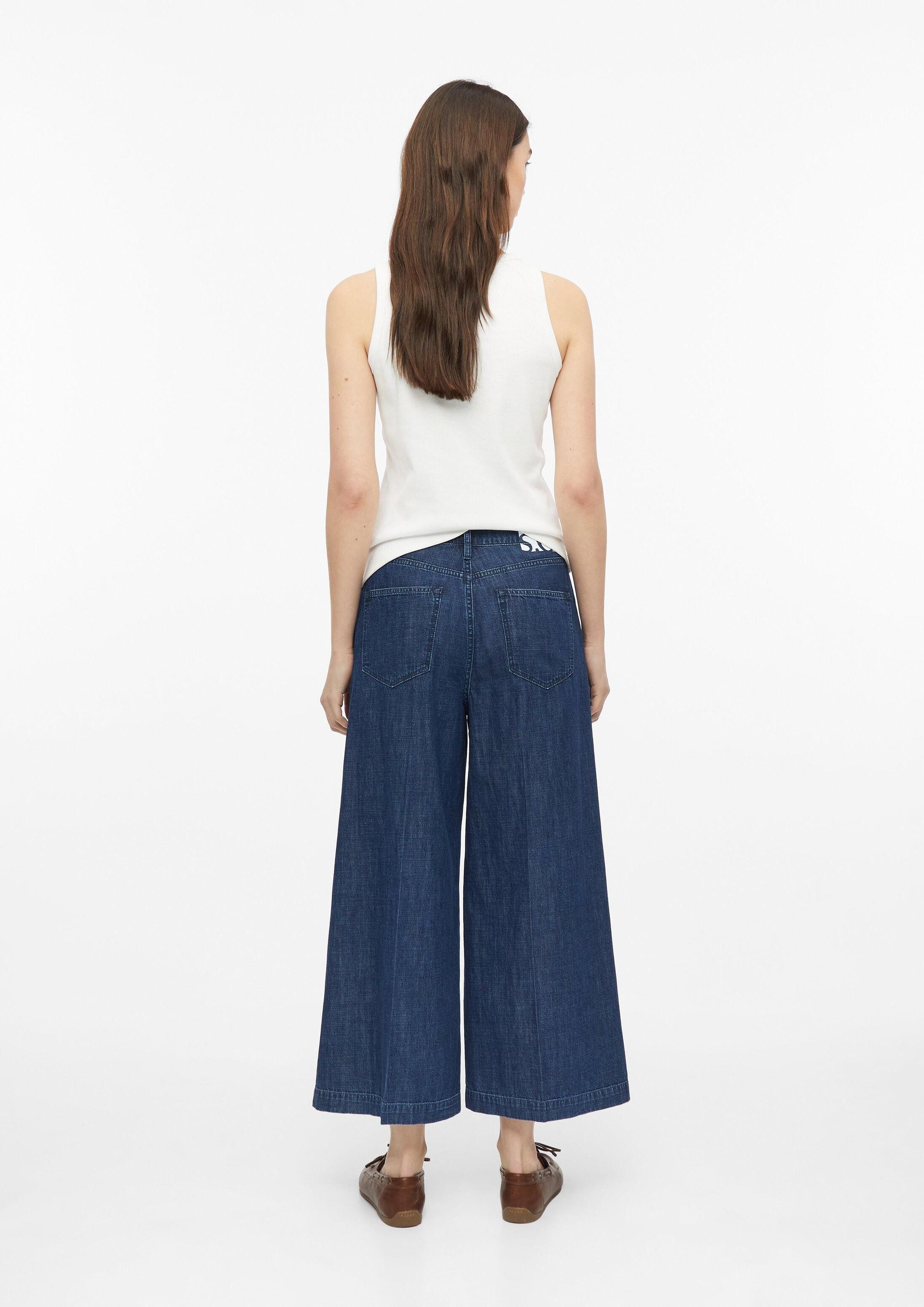 s.Oliver Weite Jeans Jeans-Hose Culotte-Jeans / High Rise / Wide Fit / 100% Baumwolle