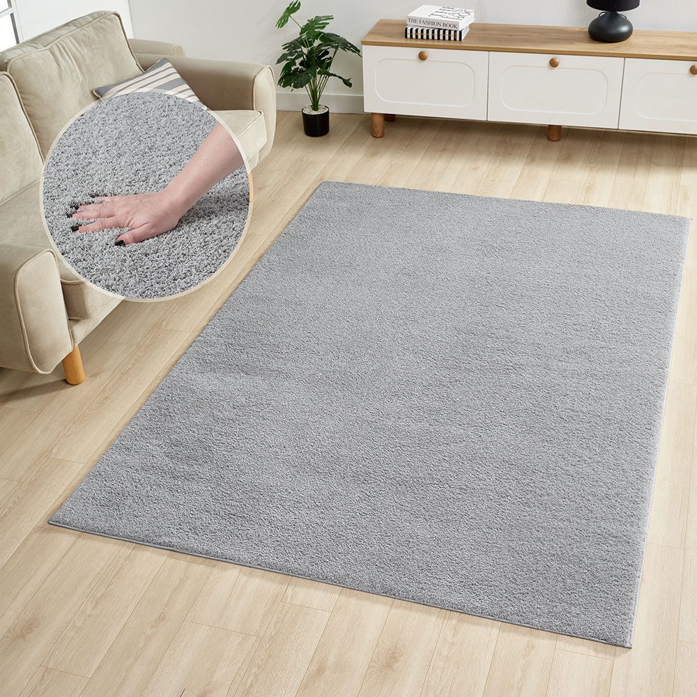 OTTO home Teppich Lilari Shaggy Premium, weich, modern, rechteckig, Höhe: 30 mm, Uni-Farben, kuschelig, & weich, Wohnzimmer, Schlafzimmer, Esszimmer