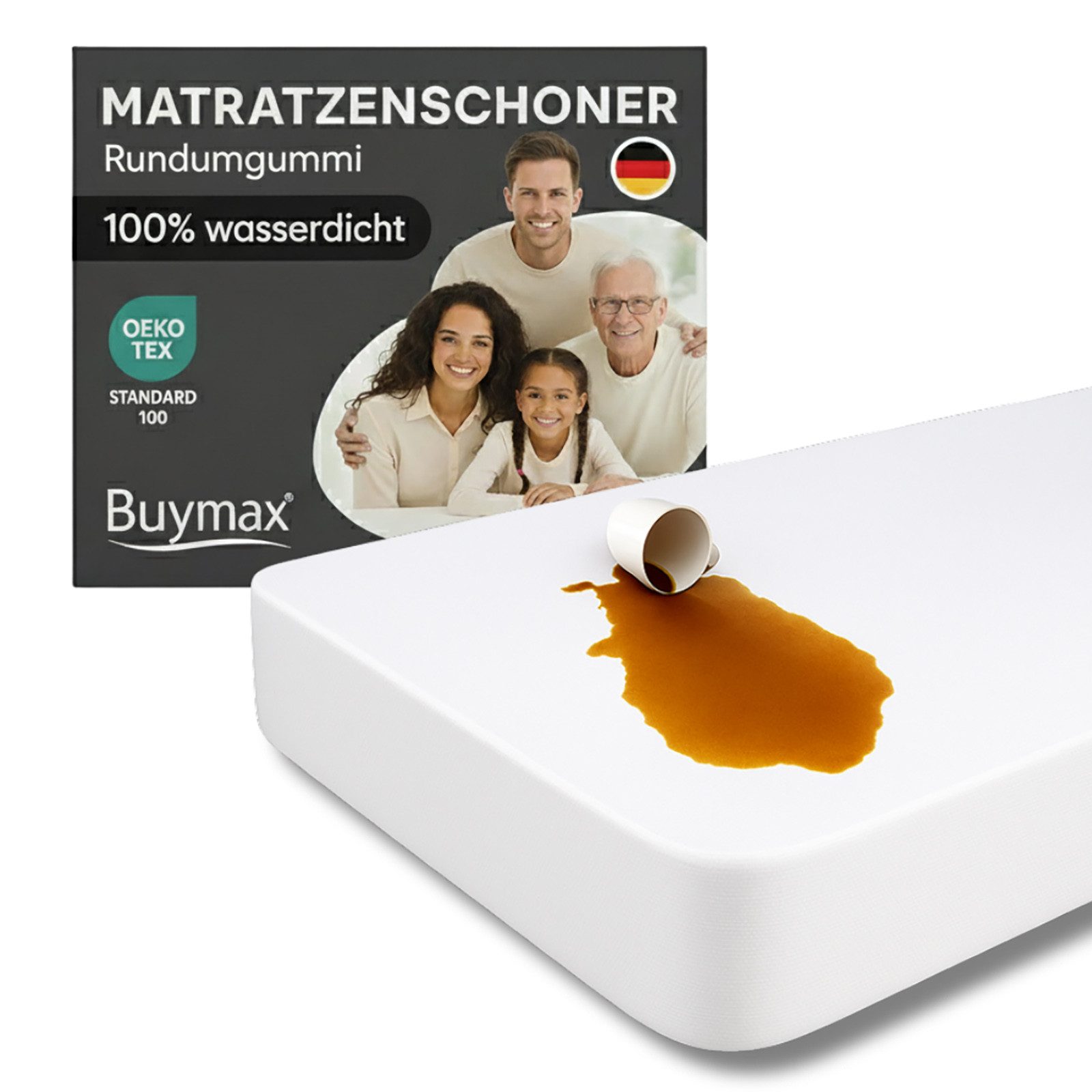Matratzenschutzbezug Buymax, Wasserdicht Вставки в матрас mit Rundumbezug bis 60° Waschbar