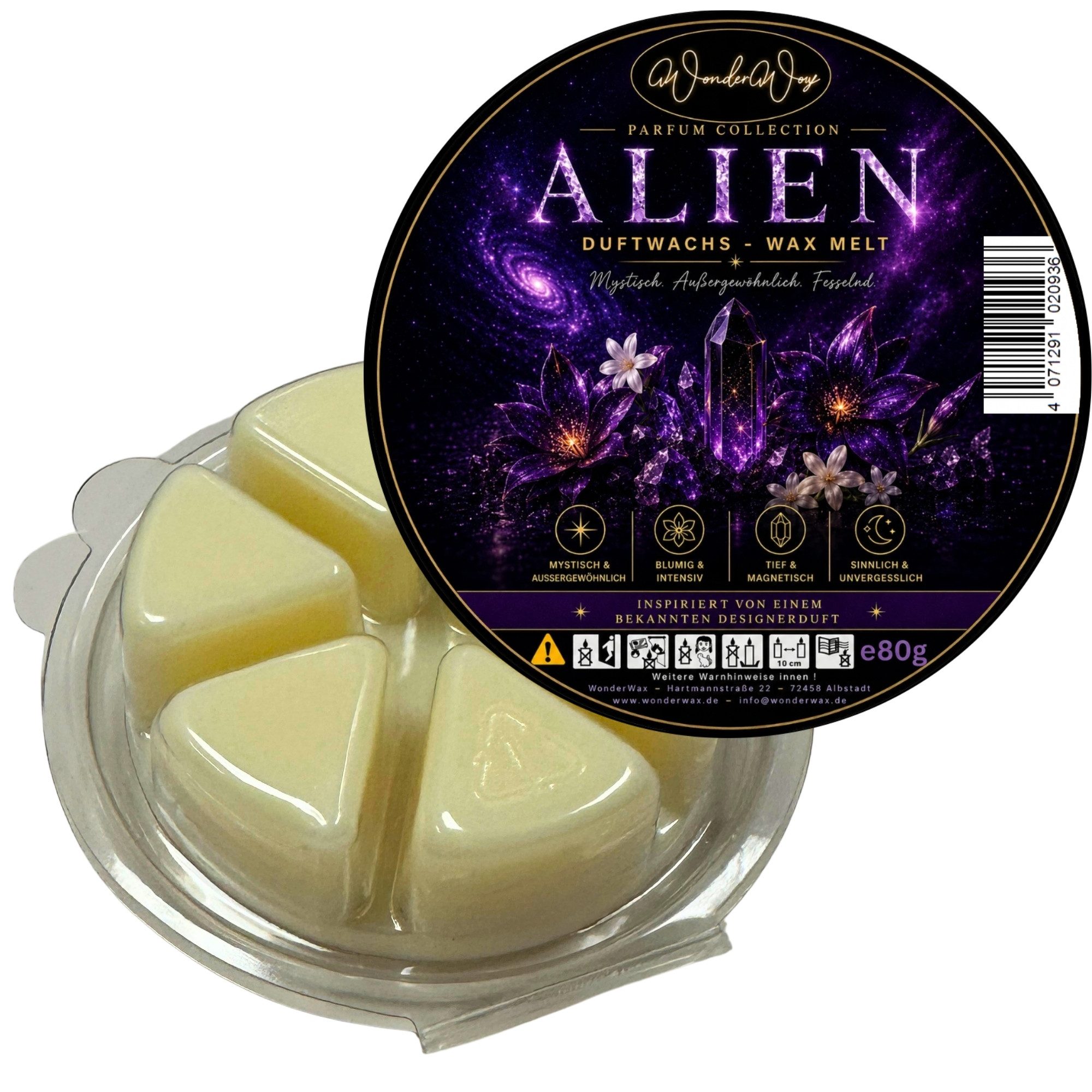 WonderWax Duftwachs WonderWax® Parfume Duftkreis 6 x Duftwachs Ecken Weiß (Alien), Duftrichtung: Alien