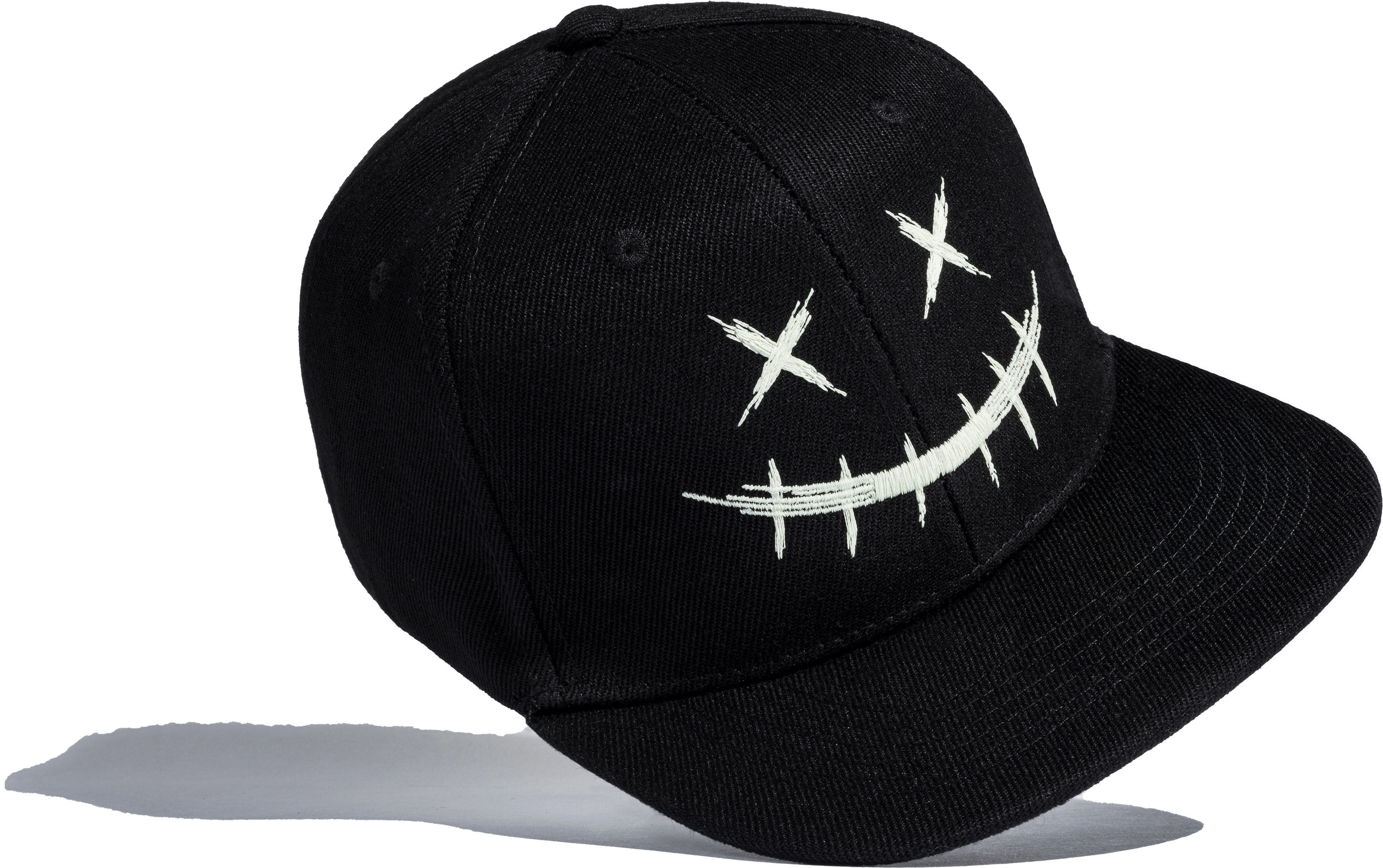 Baddery Snapback Cap Kinder Cap "Scary Smile - Glow in the Dark" für Jungs und Mädchen, Stick, One Size Einheitsgröße, Snapback-Verschluss