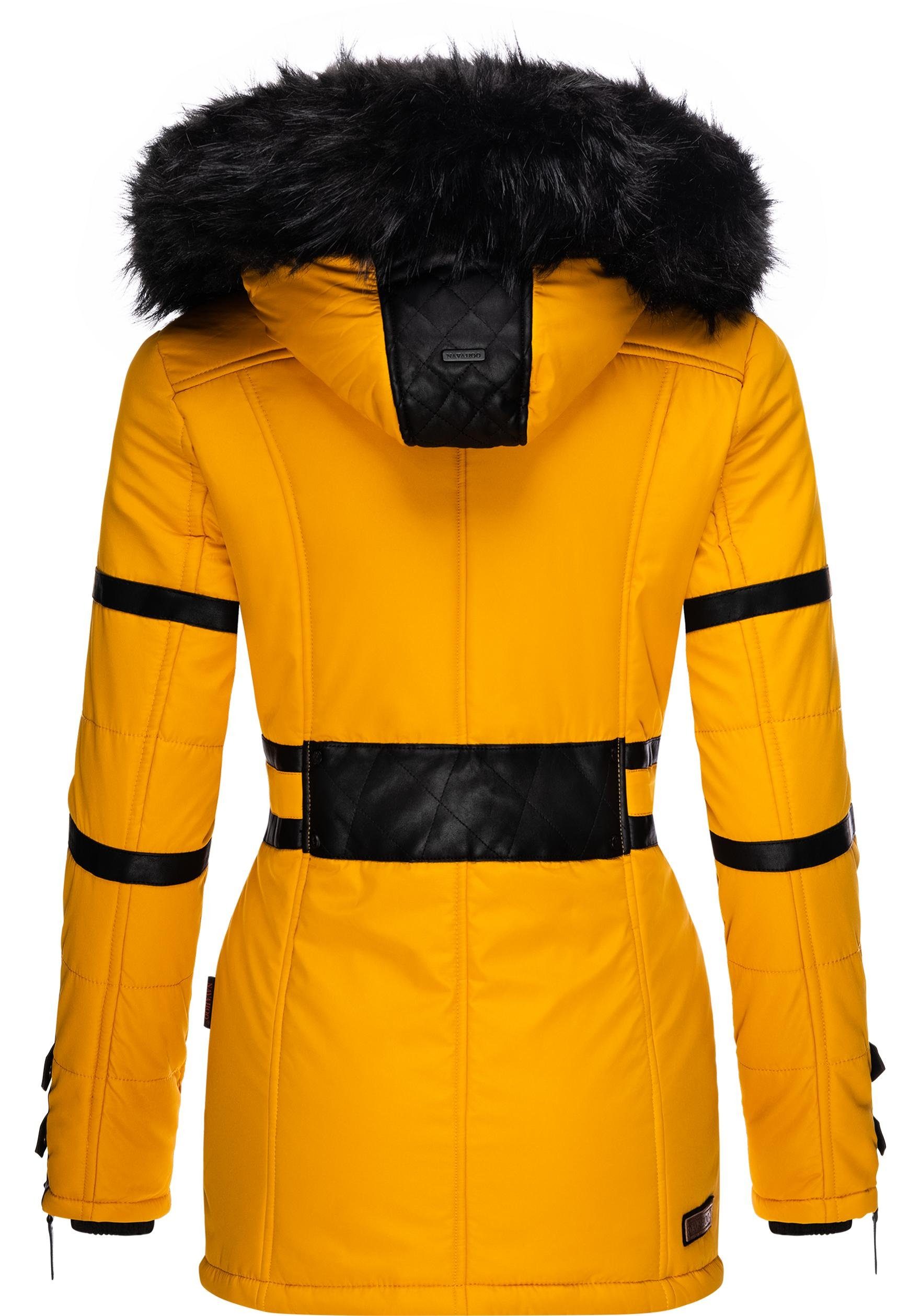 Navahoo Wintermantel Moony stylischer Damen Winter Jacke mit Kapuze