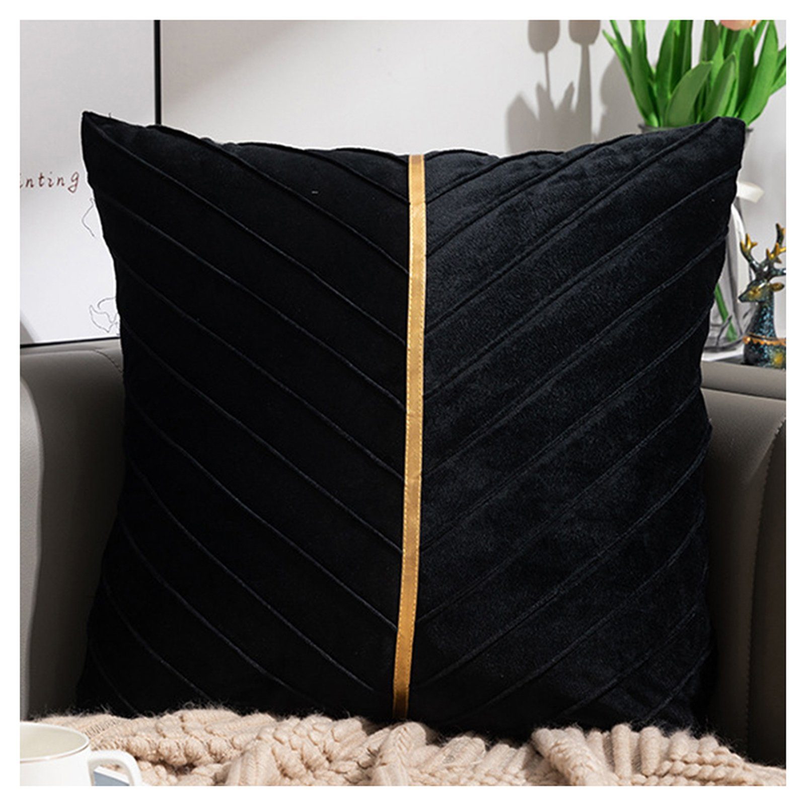 Sofa black Blusmart, Für Samt-Kissenbezug, Hautfreundlicher, das Kissenbezug, Wohnzimmer Anschmiegsamer im Kissenbezug