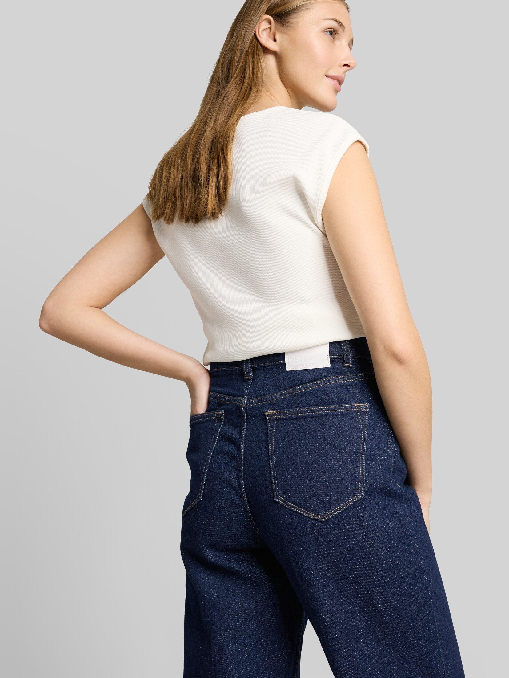 TOM TAILOR Denim Weite Jeans Jeanshosen TTLINOU WIDE High Waist Jeans mit Turn-Up – Bild 5 von 5