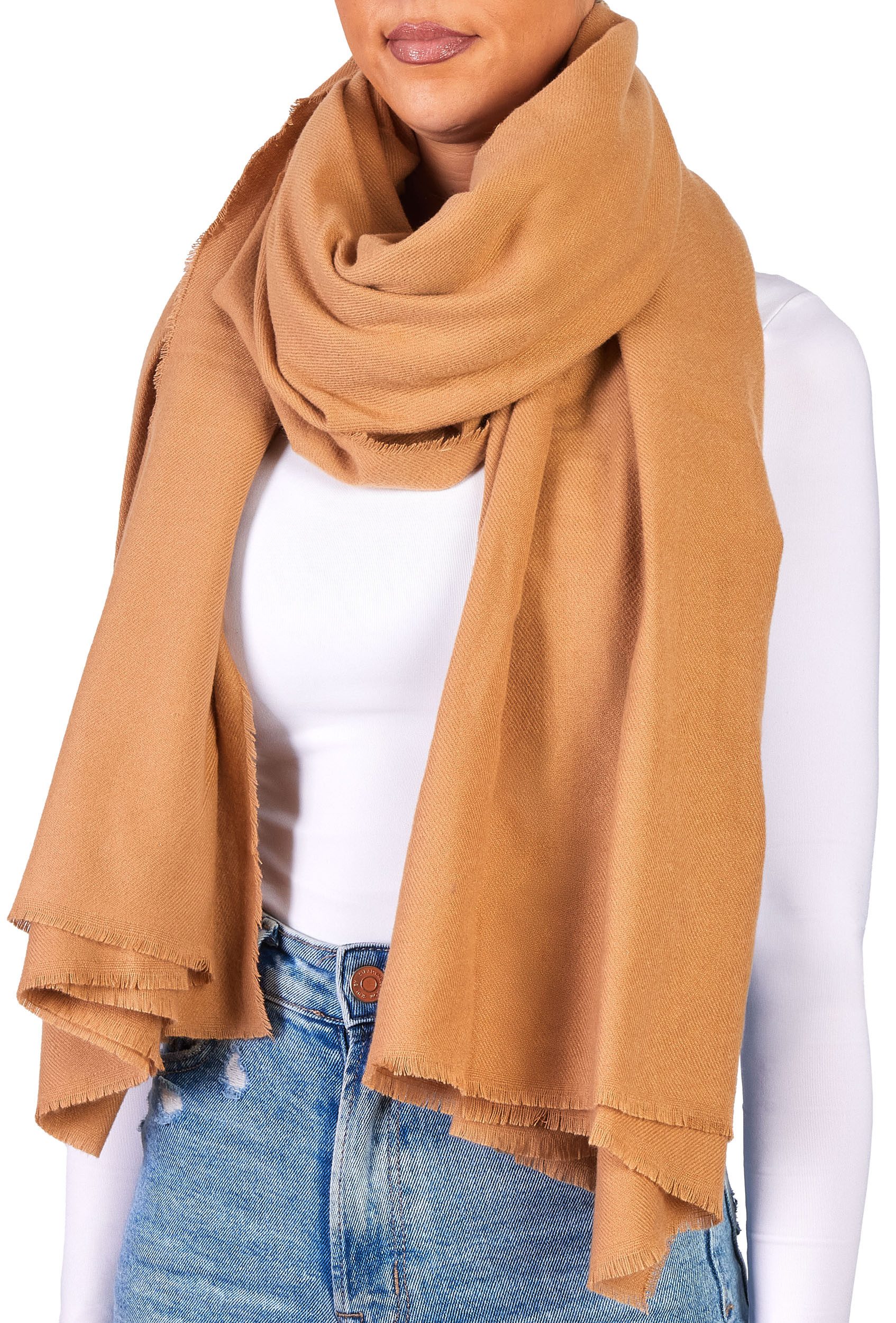 BRUBAKER Schal Cashmirillo - Übergroßer Schal für Damen und Herren, (100 x 200 cm - Warm und Kuschelig, 1-St. Deckenschal für Herbst/Winter), Winterschal für weiches Kaschmir-Gefühl - Unifarben