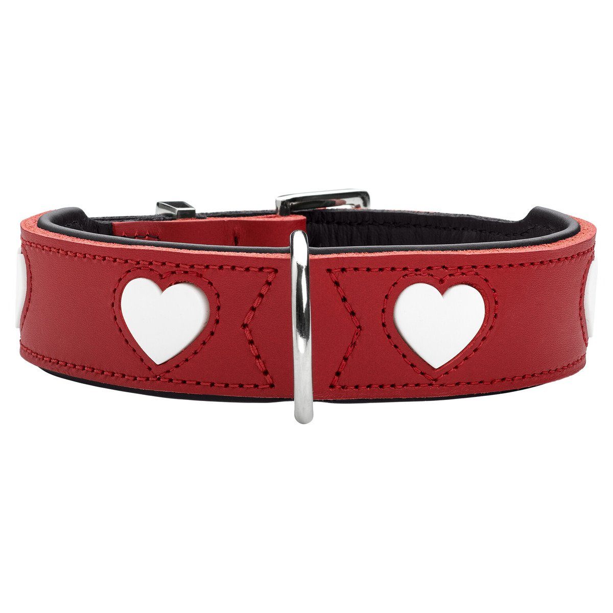 Hunter Tierbedarf Hunde-Halsband Halsband Love rot/schwarz