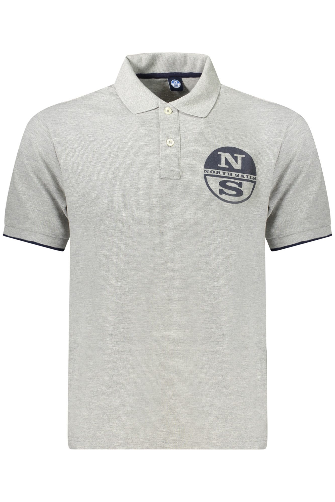 North Sails Poloshirt Graues Herren Polohemd mit Kontrastdetails und