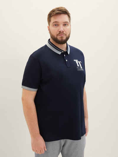 TOM TAILOR PLUS Poloshirt Plus - Poloshirt mit Logo-Print