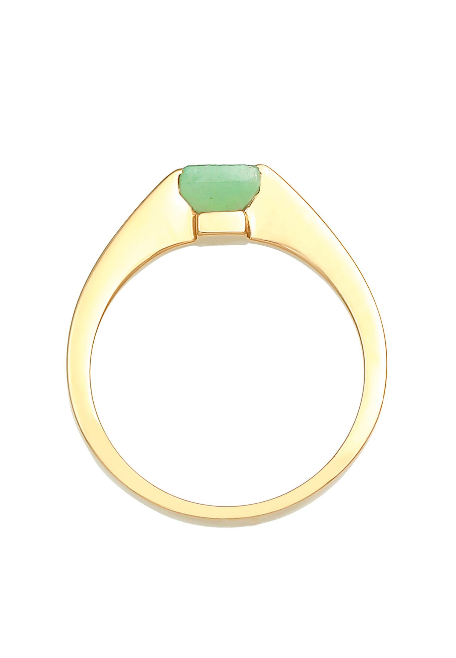 Elli Premium Fingerring Jade Grün Dreieck klassik 925 Silber vergoldet – Bild 3 von 3