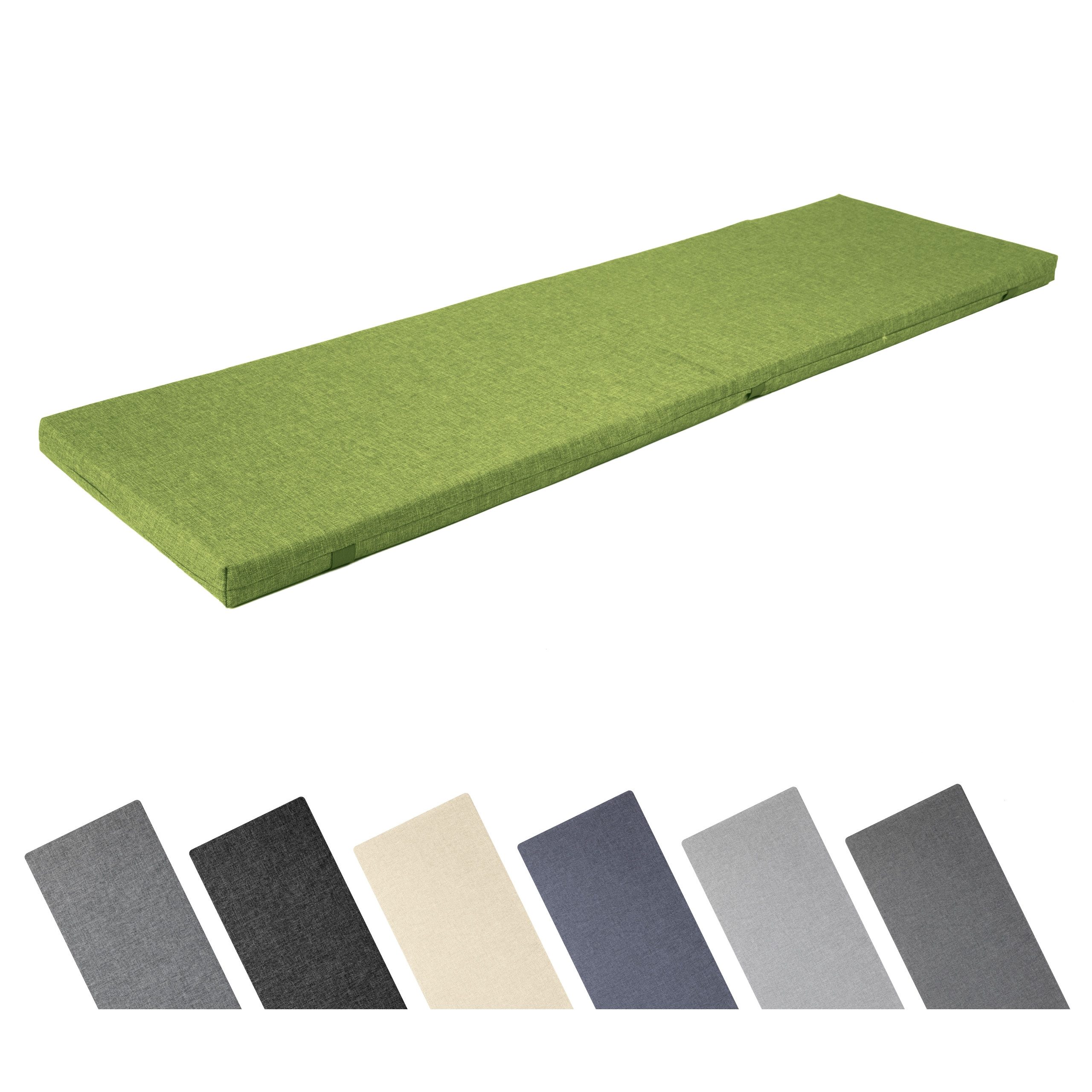 Garronda Bankauflage 100-200 cm, ca. 4 cm dick, wasserabweisend, mit Bändern GD-0220, (1 St), Hypoallergen, UV-beständig, Wasserbeständig