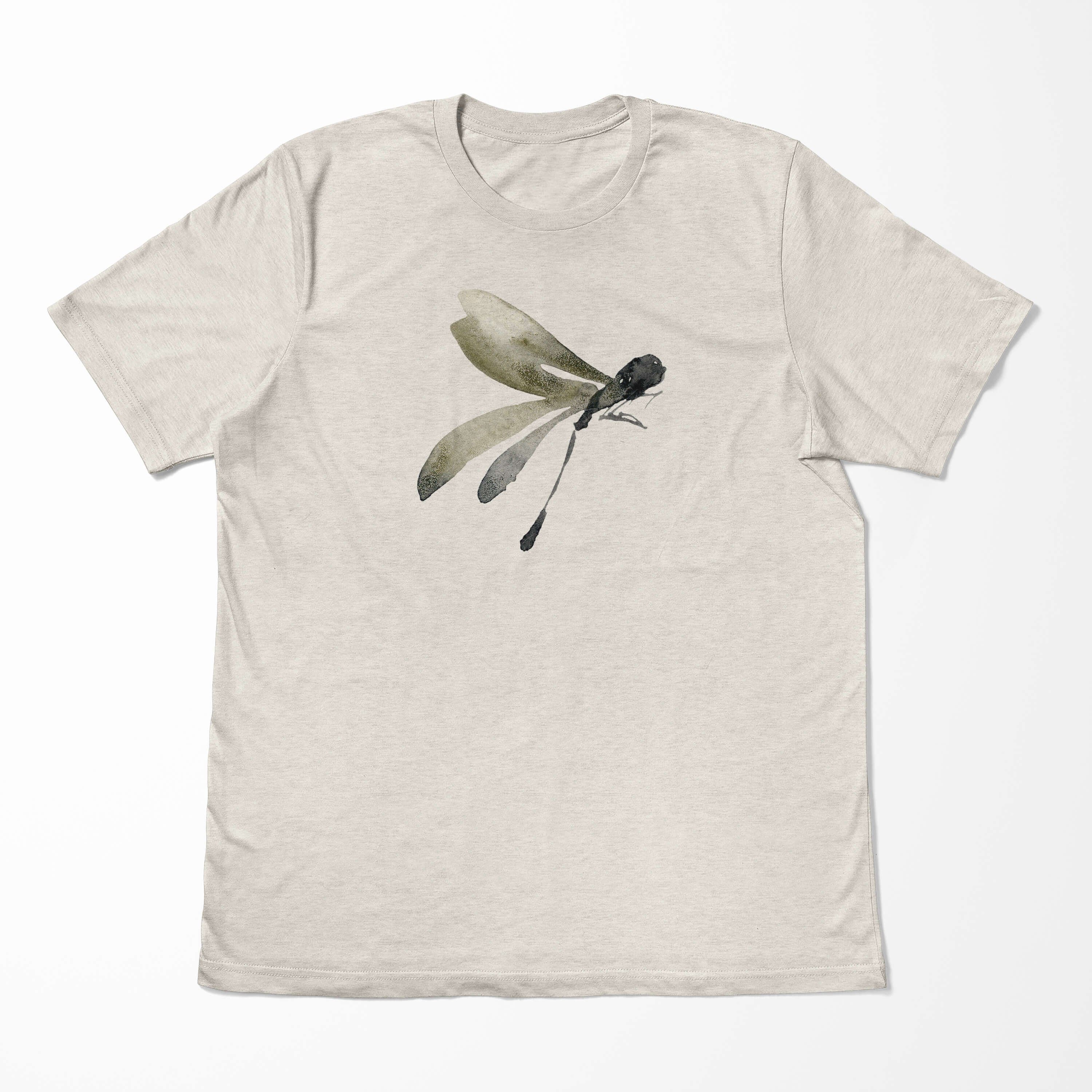 Sinus Nachhaltig T-Shirt Aquarell Art 100% Ökomode Herren Organic T-Shirt Libelle Shirt Bio-Baumwolle Farbe Motiv (1-tlg)