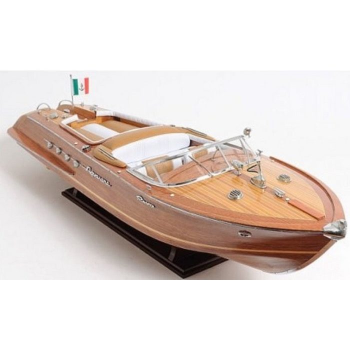 Casa Padrino Dekoobjekt Luxus Holz Speedboot Riva Aquarama Braun / Mehrfarbig 88 9 x 22 9 x H. 25 4 cm - Handgefertigtes Deko Modellboot Boot