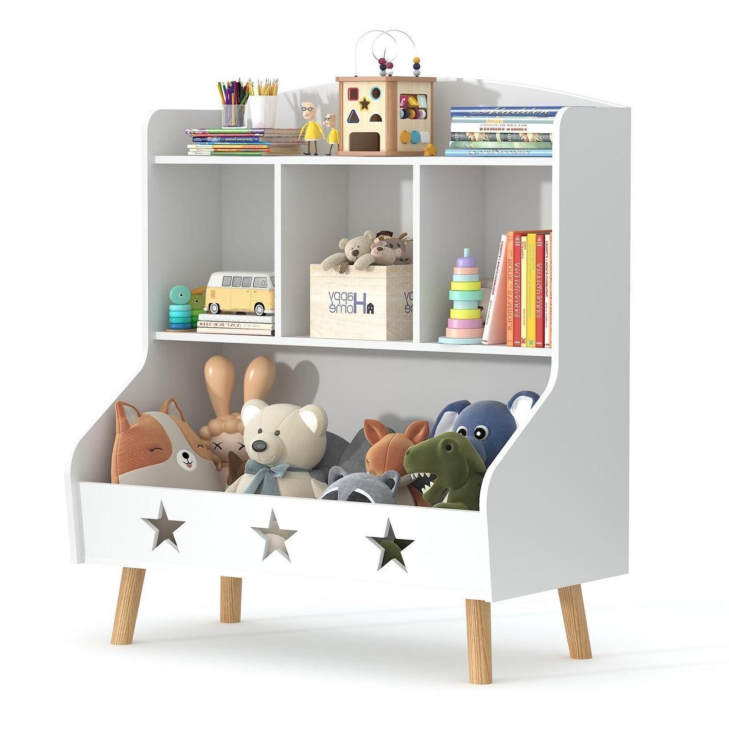 LuxusKollektion Regalkorb Kinderregal 3 offene Fächer Weiß (1 St)