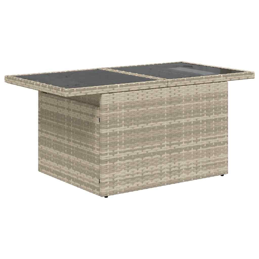 vidaXL Gartenlounge-Set, 5-tlg. Garten-Sofagarnitur mit Kissen Hellgrau Poly Rattan