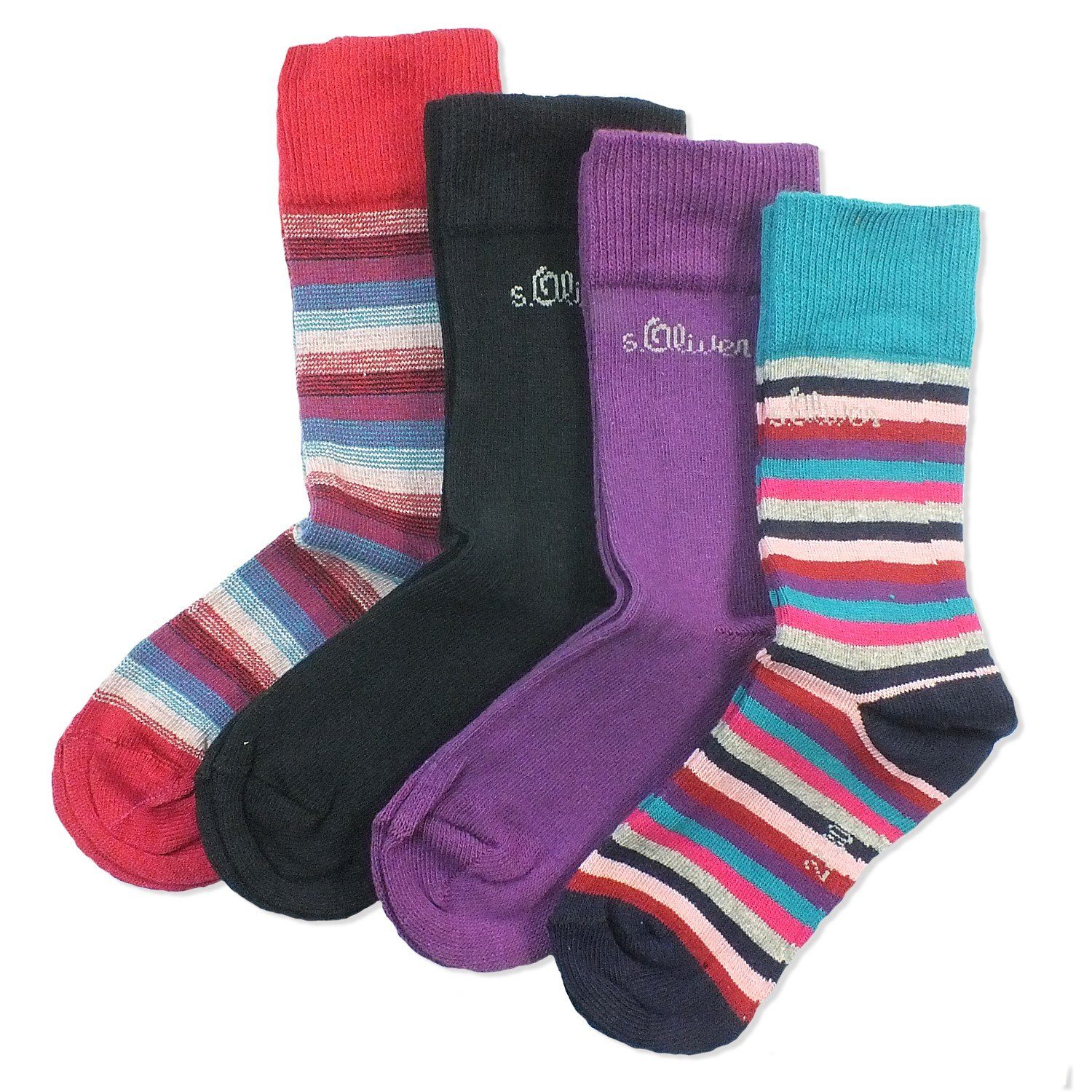 Jungen (Packung, mit s.Oliver Socken, Baumwolle, 4-Paar, Paar) Mädchen Langsocken & S20306 4 Kindersocken Kinder