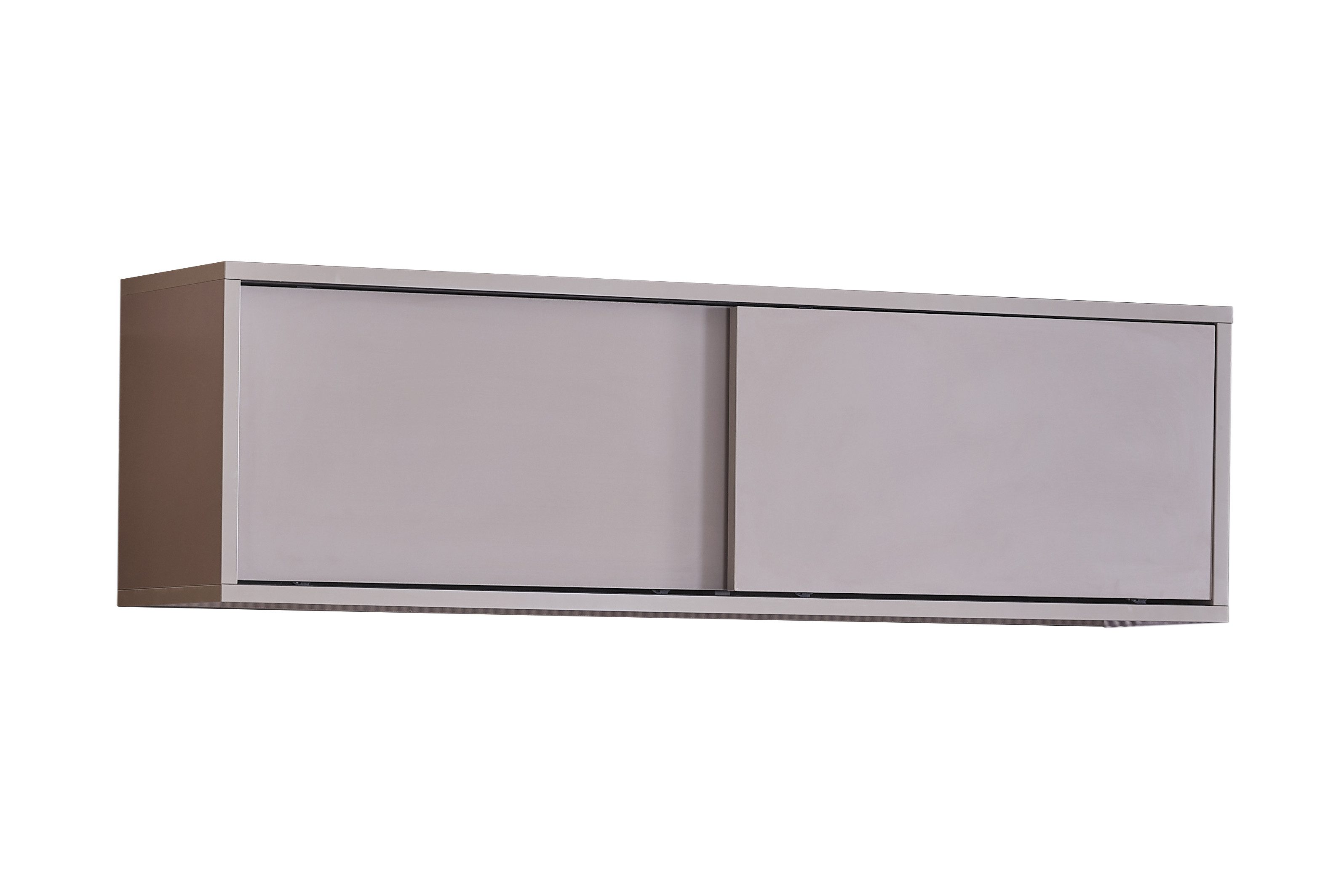 Möbel-Zeit Wandregal SHADOW mit Schiebetüren – Beige – 2 Fächer – 120 x 35 cm