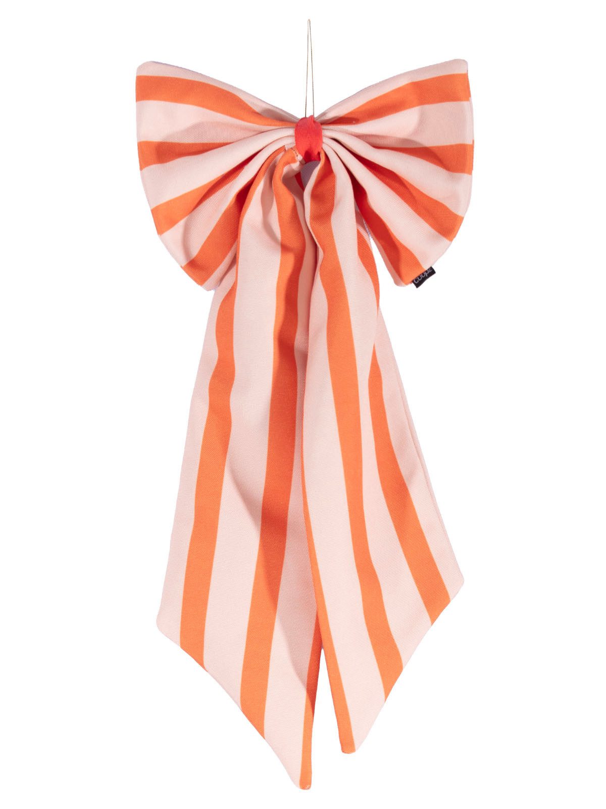 coopz Weihnachtsbaumschleife Schleife Canvas hellorange/mandarine breit gestreift