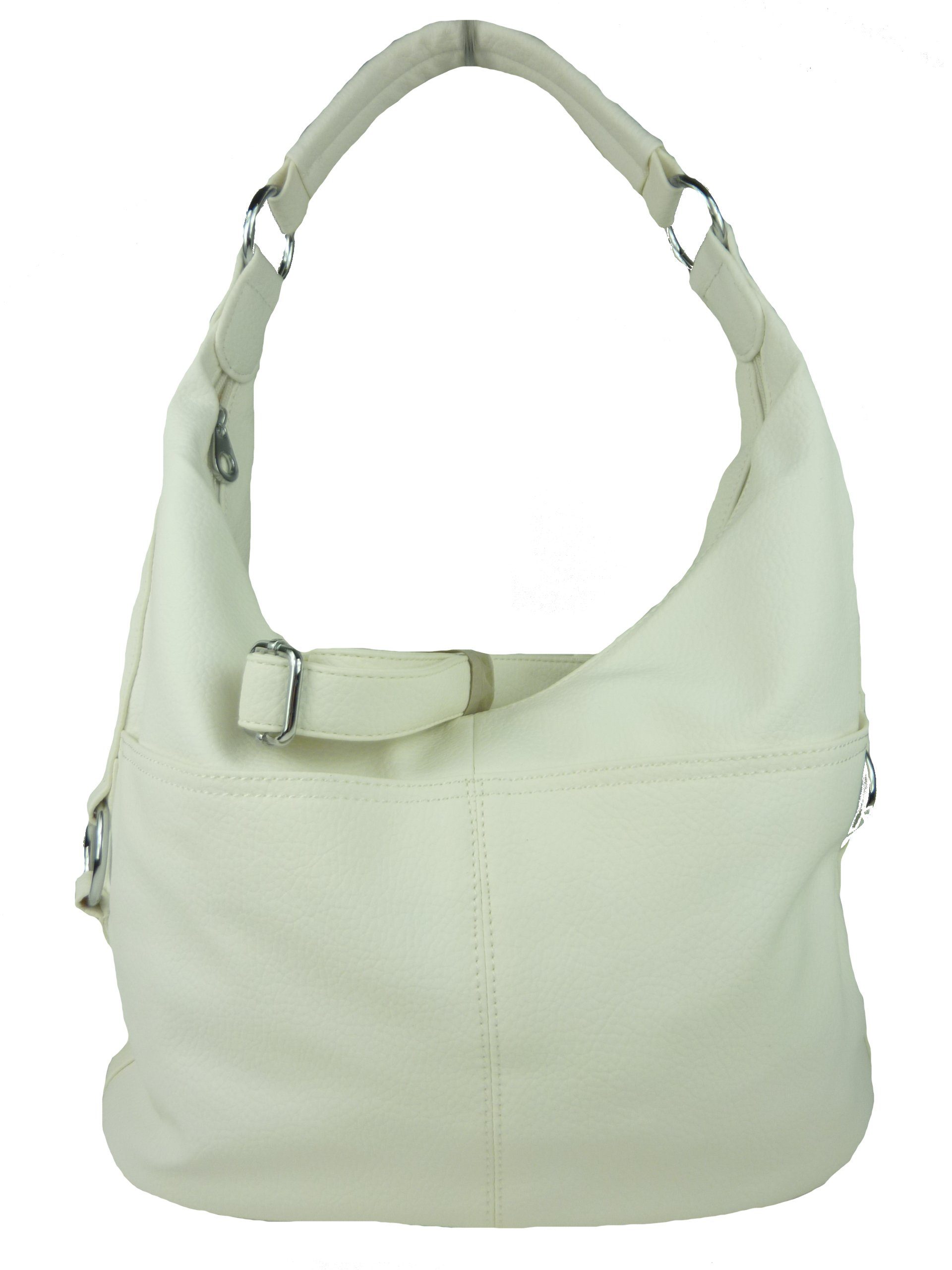Taschen4life Handtasche Damen Tasche Shopper Cora 8394 Schultertasche, abnehmbarer Umhängeriemen, mittelgroß