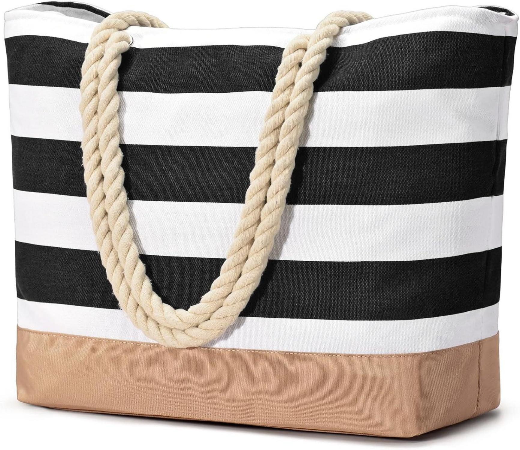 LuxusKollektion Strandtasche Strandtasche Tote Bag mit Reißverschluss Wasserdicht Badetasche für