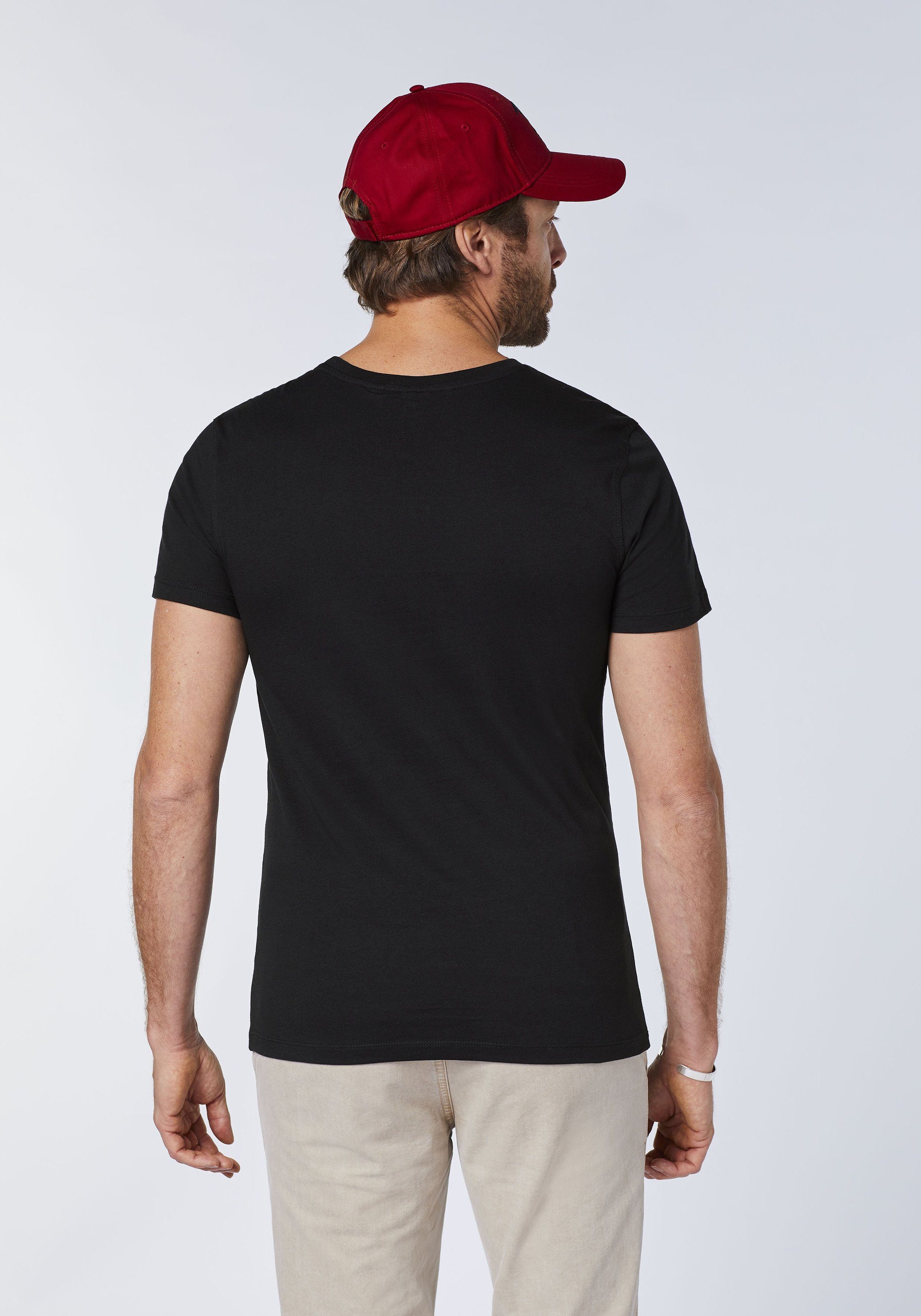 Logo-Symbol 19-3911 Black gesticktem Polo Sylt T-Shirt mit Beauty
