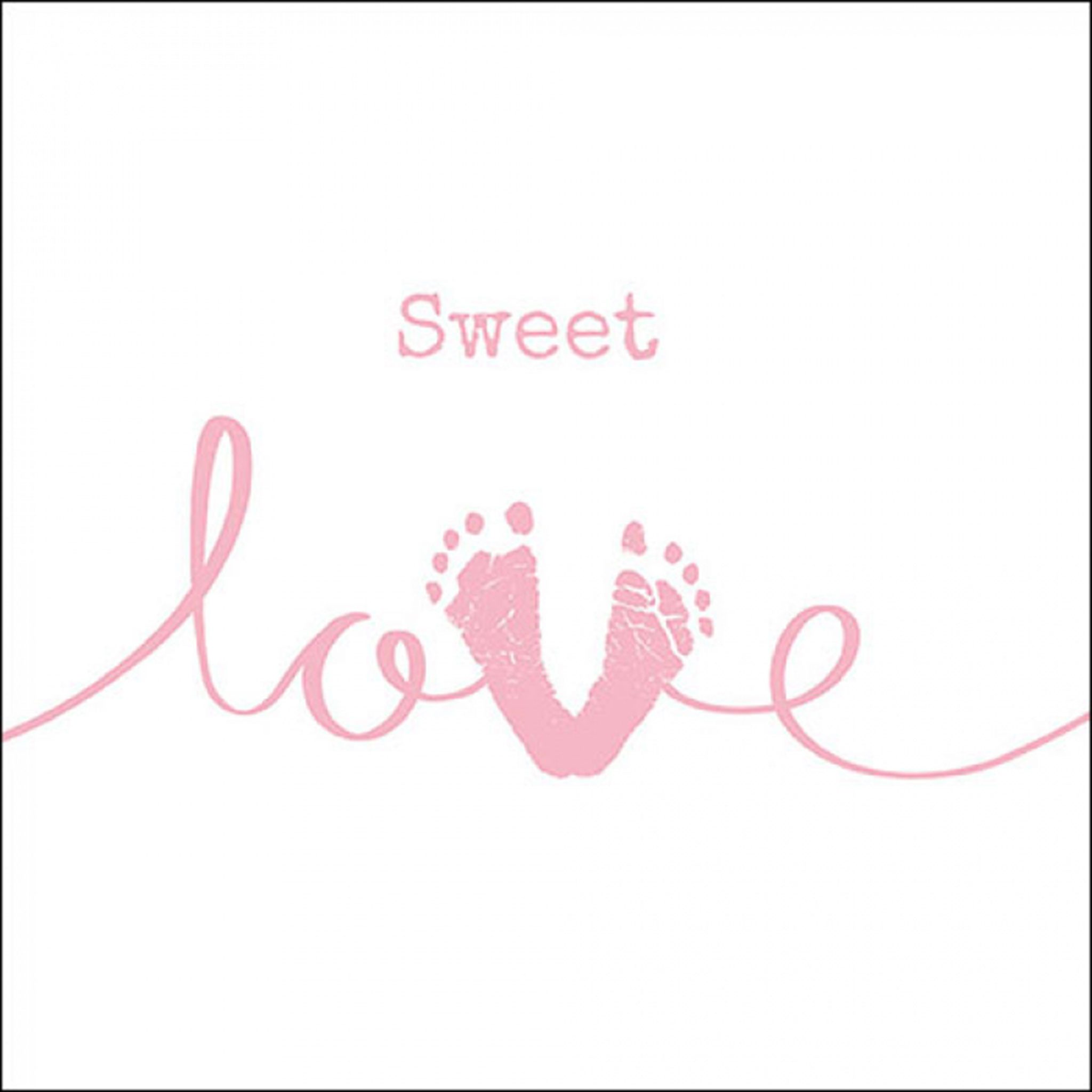 Ambiente Luxury Paper Products Papierserviette, Servietten Papier 33x33cm 3-lag mit Babyfüße Motiv hellrosa 20 Stück