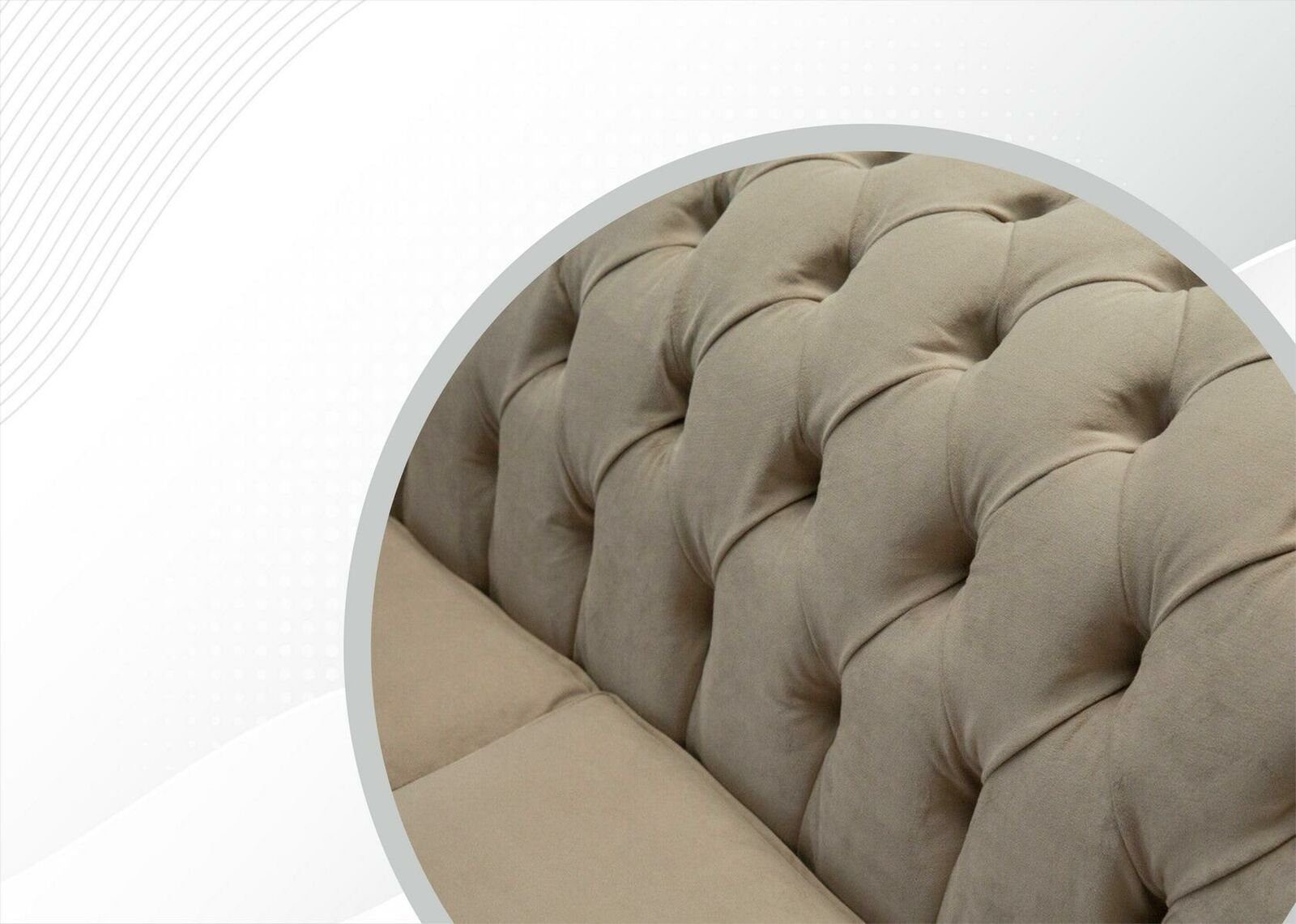 Polster Sofas Couchen Sofa Textil 2 Sofa, Sitzer Design JVmoebel Chesterfield Sitz