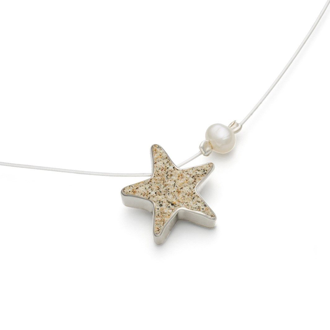 DUR Kette mit Anhänger Sandseestern Perle, mit echtem Strandsand