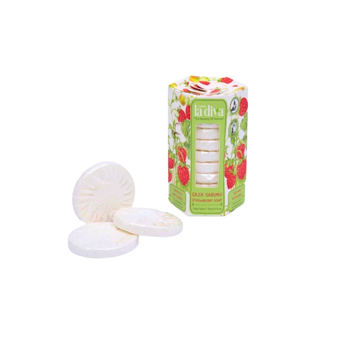 Handseife Hotelseife rund einzeln verpackt 10x15 g Erdbeere 10-tlg., handlich & duftend, einzeln verpackt mehr