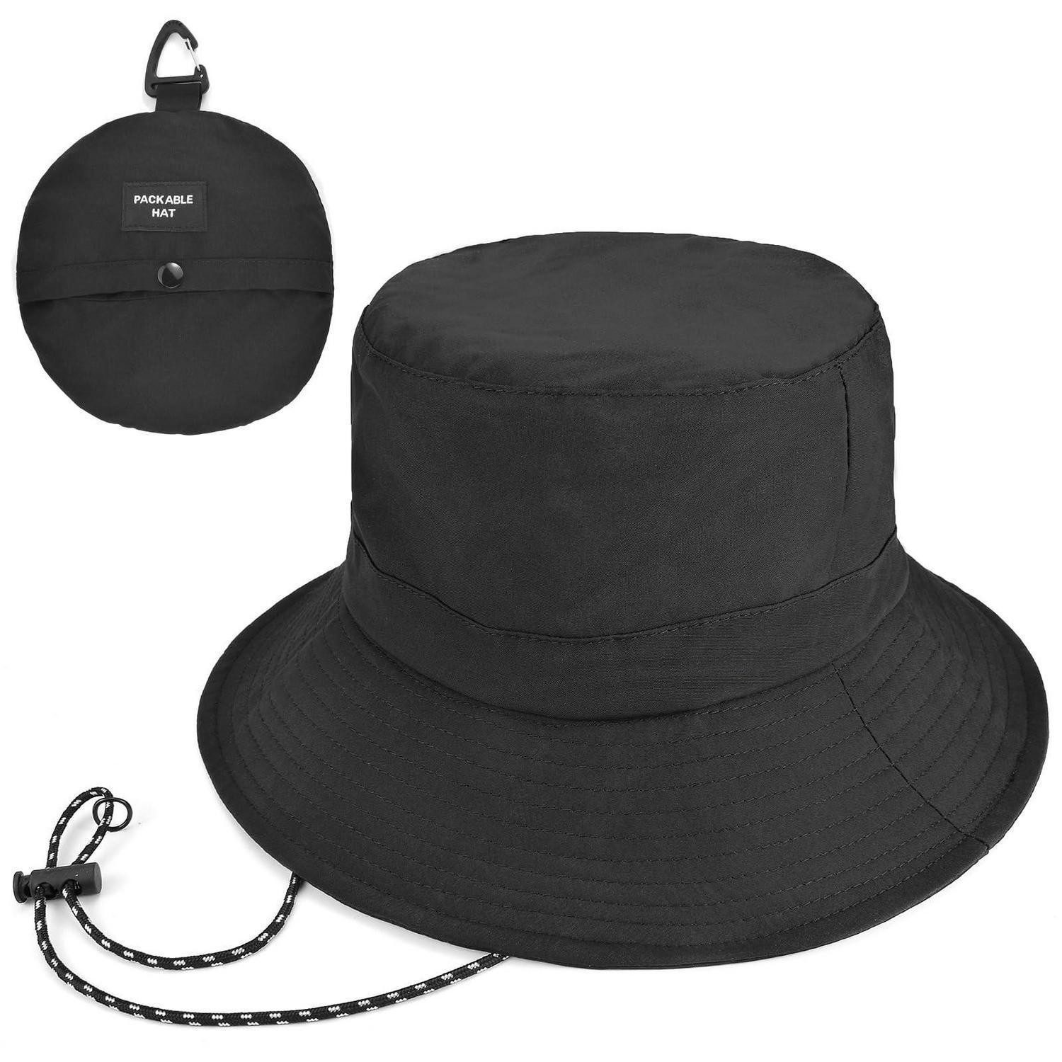 LuxusKollektion Sonnenhut Bucket Hat Herren Damen UV Schutz faltbar schnelltrocknend Schwarz